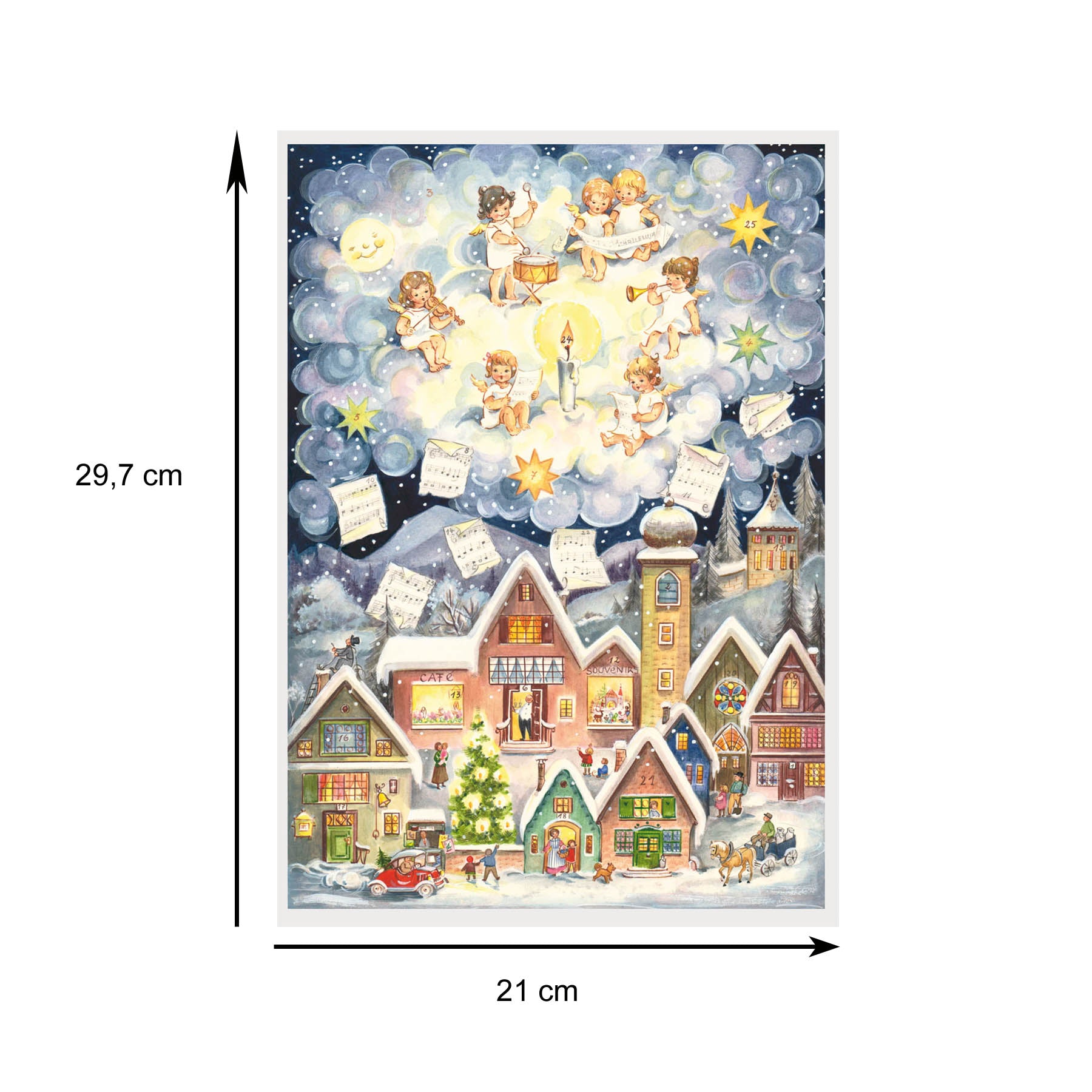 Grössenangaben zum Adventskalender "Engelskonzert"