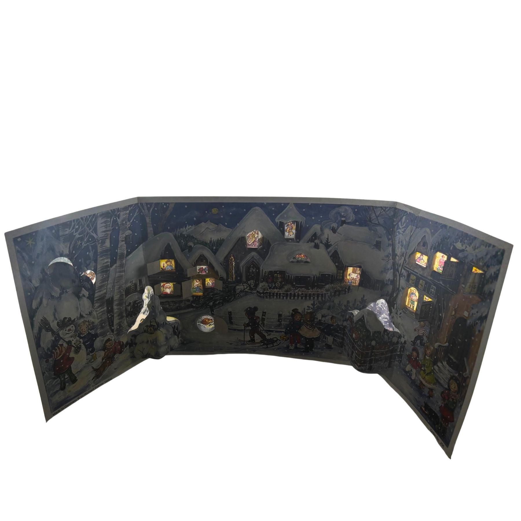 Advent calendar panorama "It's snowing!"