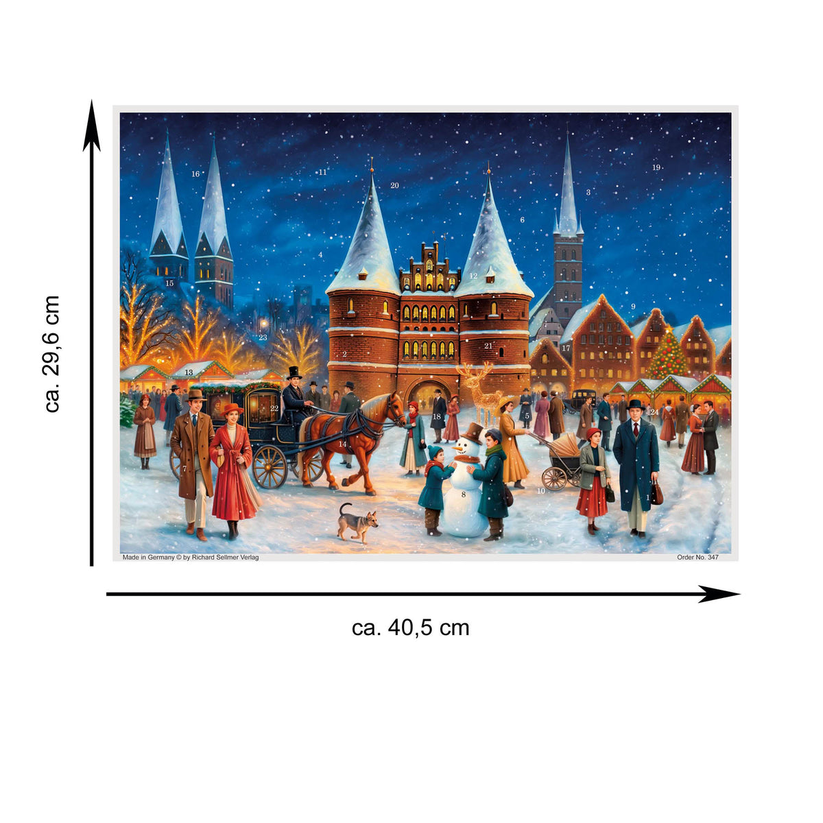 Größenangaben zu Adventskalender Lübeck Holstentor