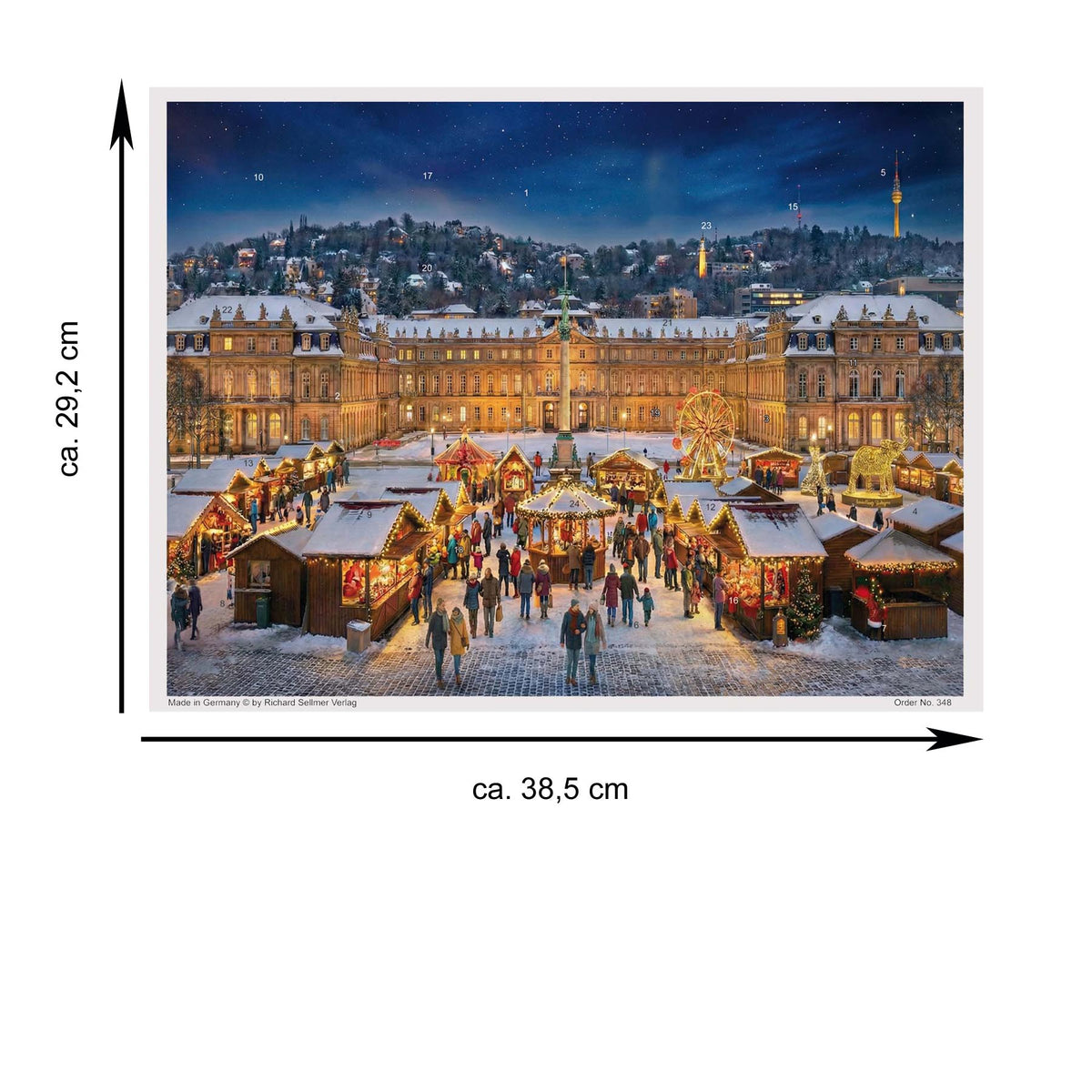 Größenangaben Adventskalender Schlossplatz Stuttgart