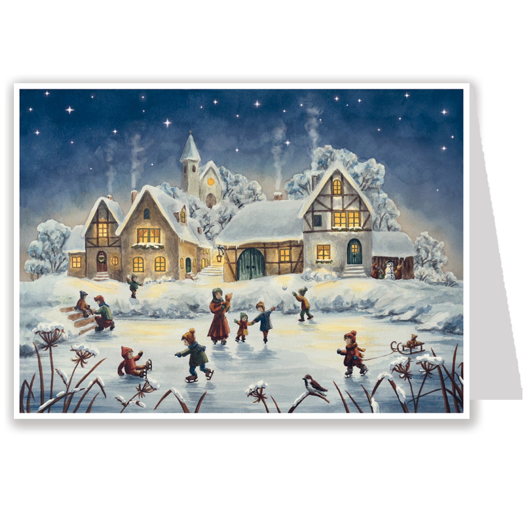 Postkarten-Adventskalender Eislauffreuden