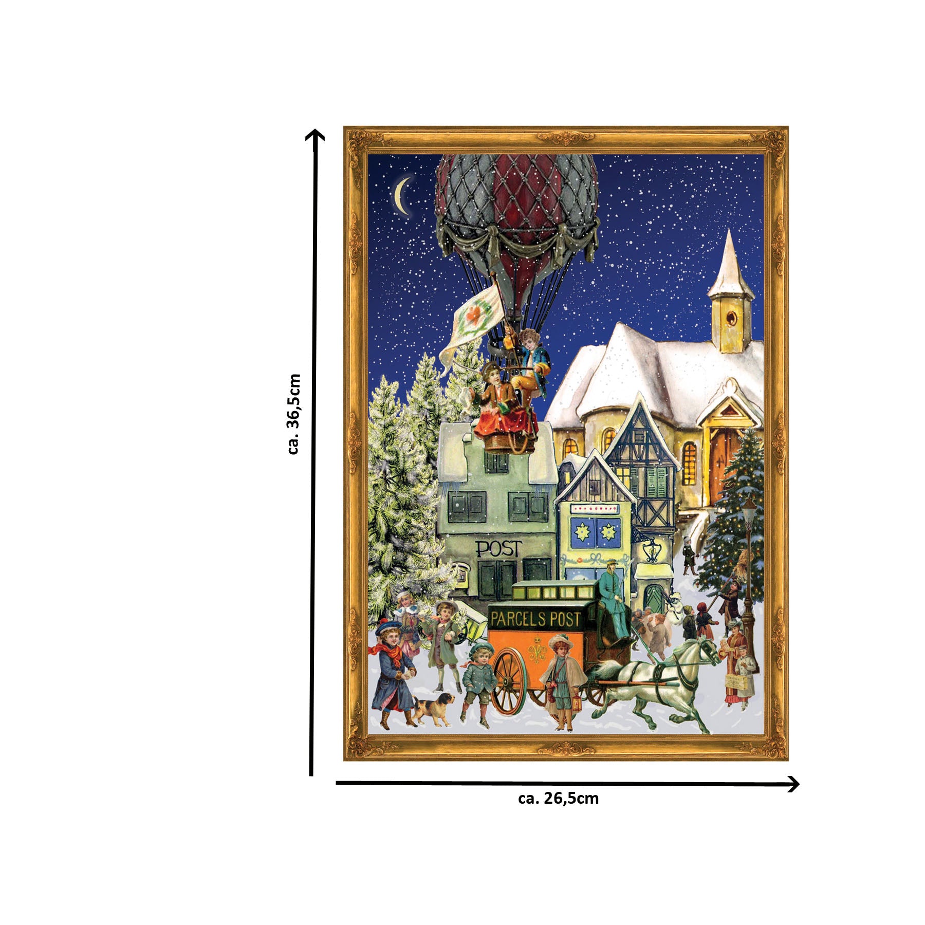 Adventskalender "Fahrt im Heißluftballon" - Größenangabe