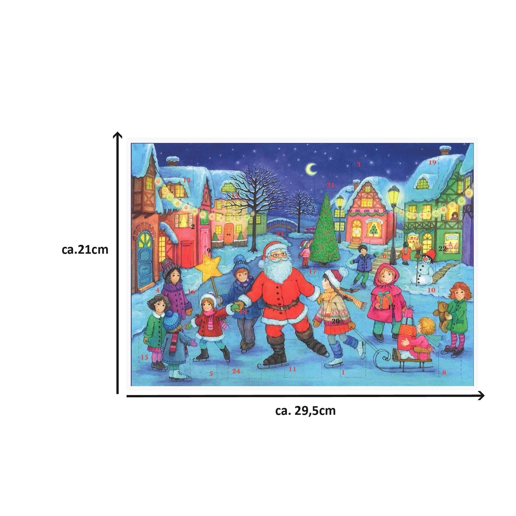 Advent calendar A4 "Ice skating with Santa Claus"