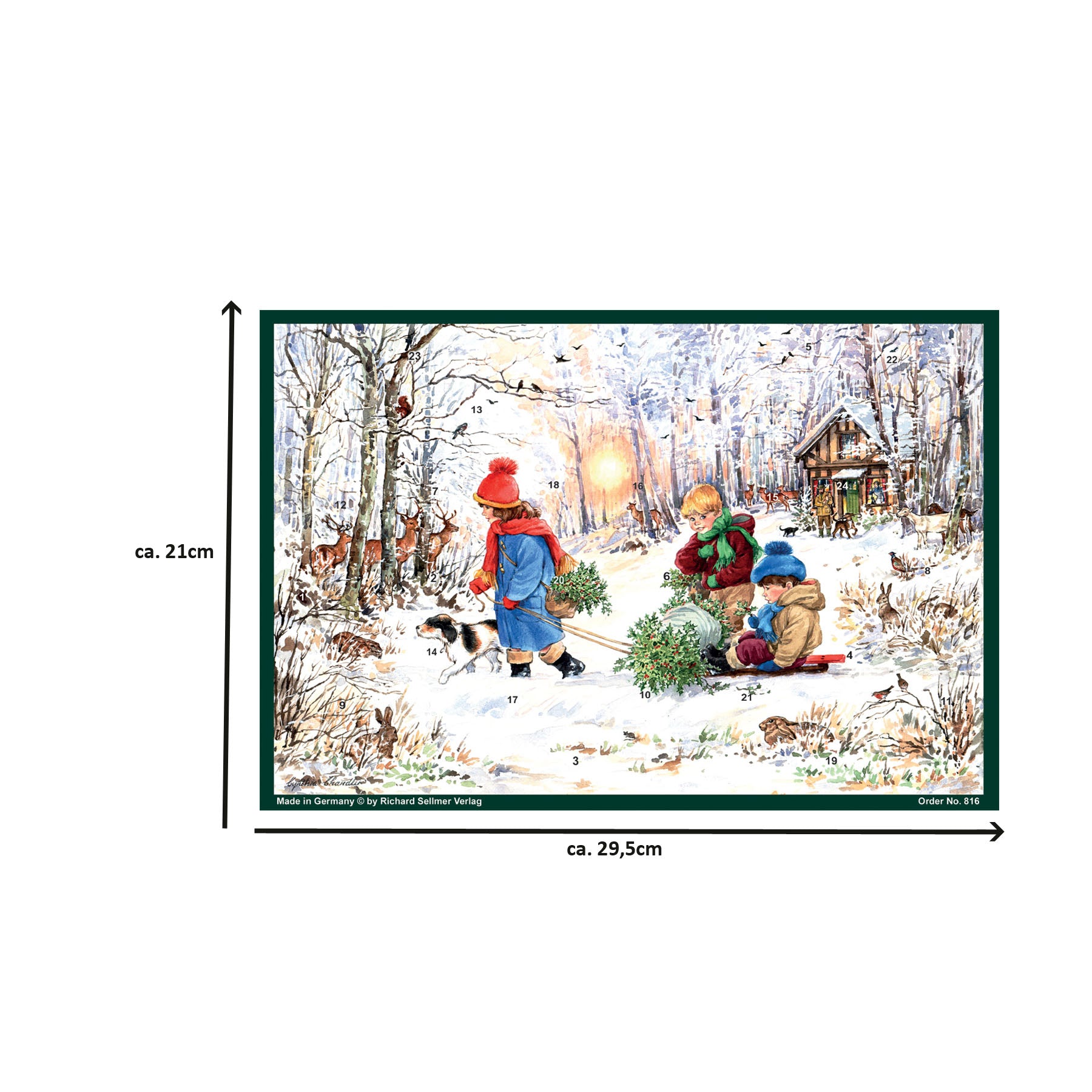 Advent calendar A4 "Snow joys in the forest"