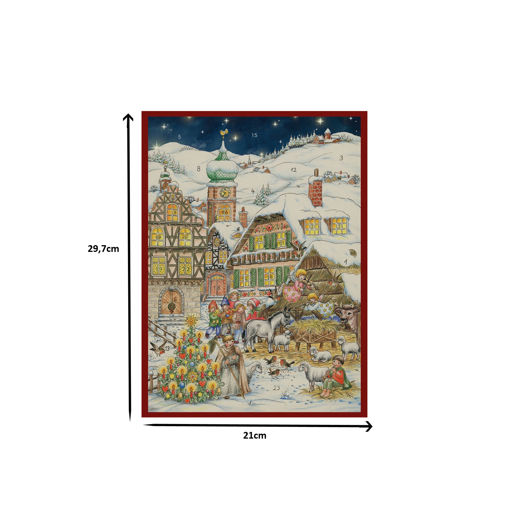 Adventskalender "Weihnachten in den Bergen" - Größenangabe