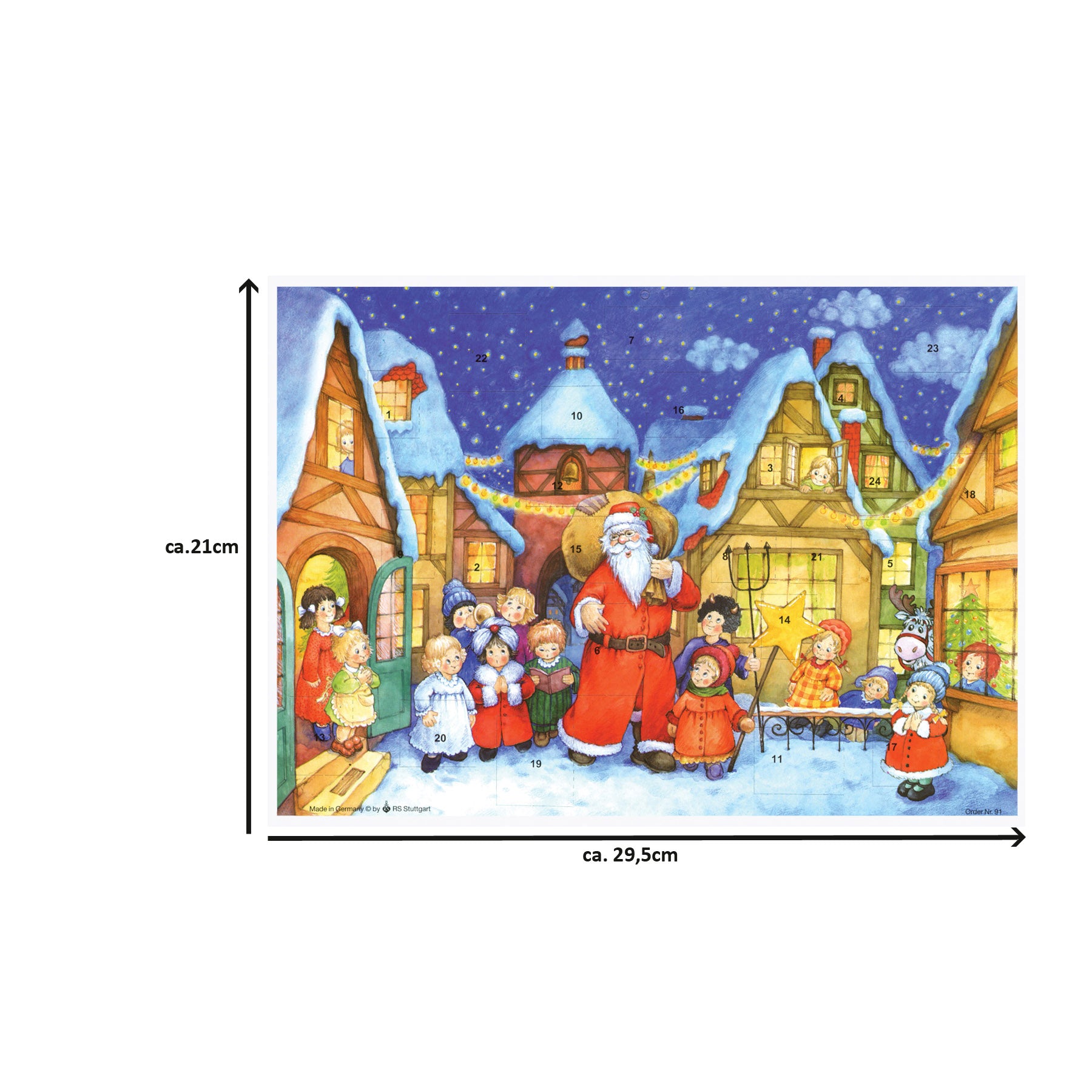 Advent calendar A4 "Santa Claus is coming to town"