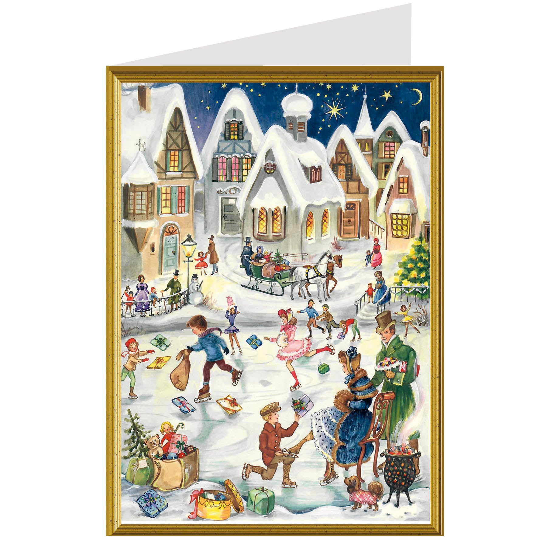 Christmas card "Ice Skating Joys"
