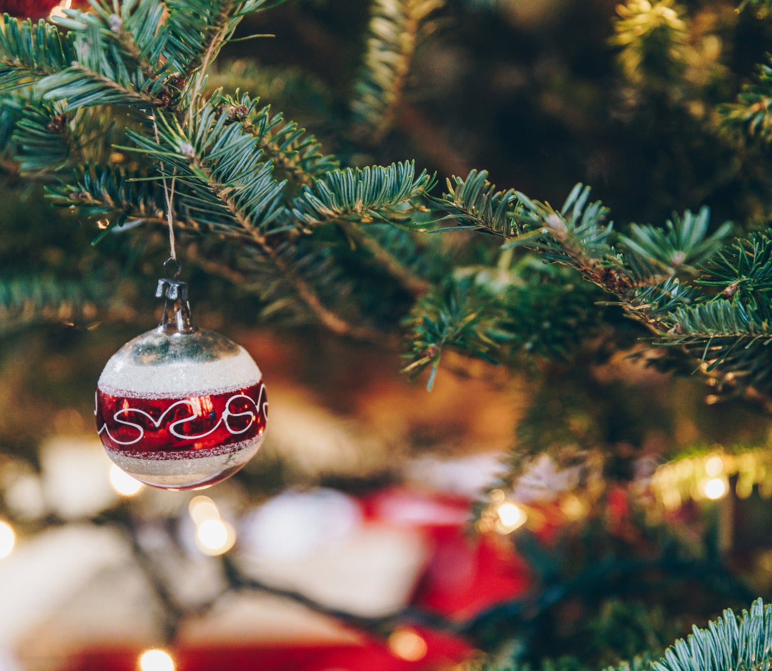 Christmas tree with ball decorations