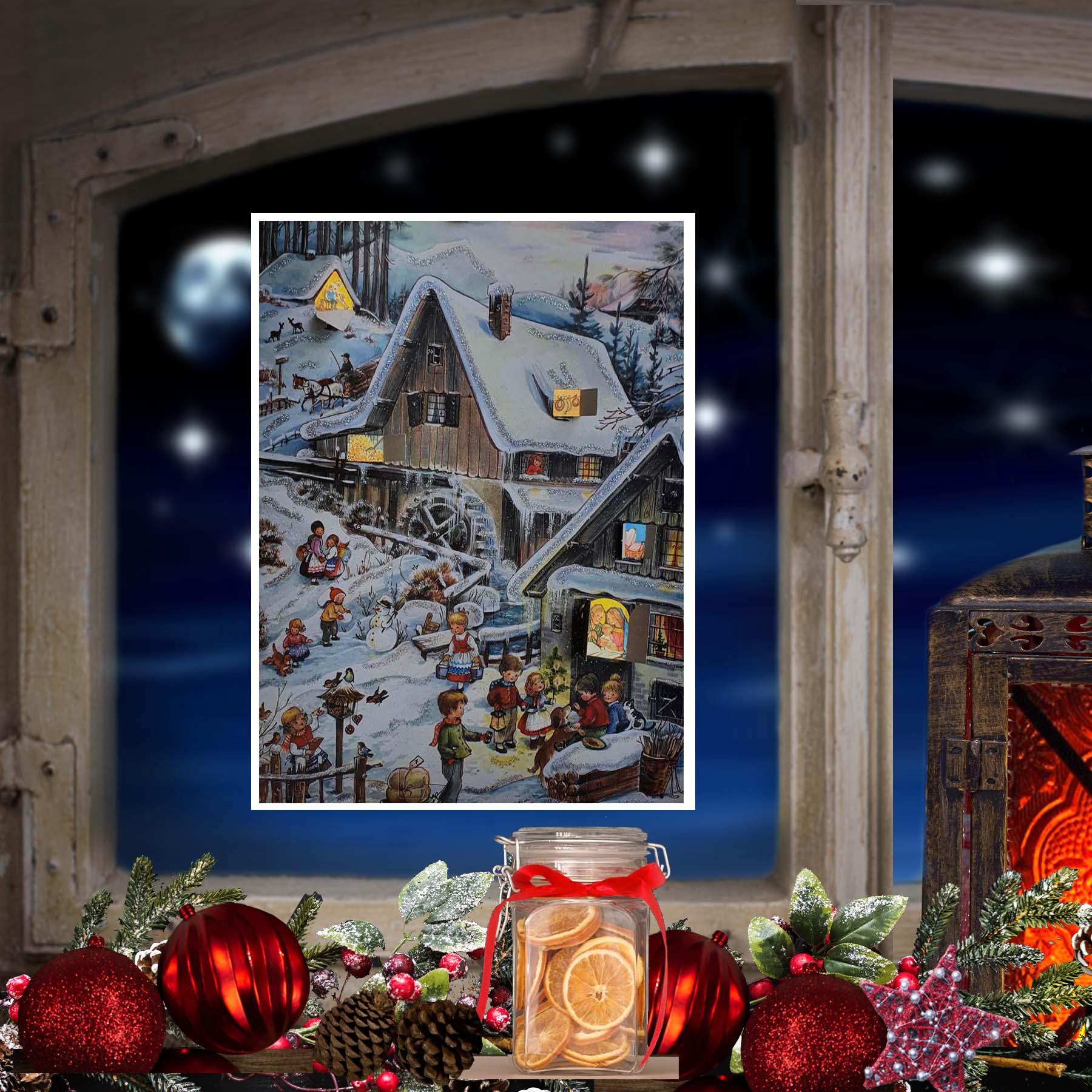 Adventskalender A4 "An der Mühle" - Sellmer Adventskalender