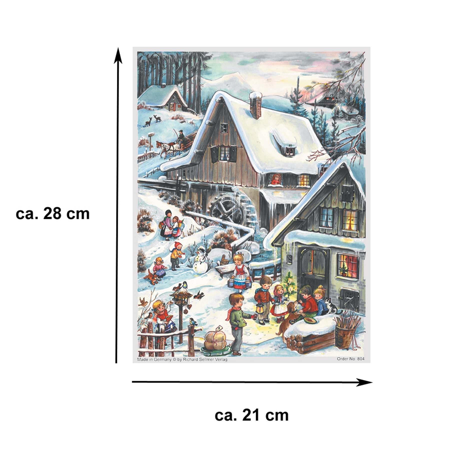 Adventskalender A4 "An der Mühle" - Sellmer Adventskalender