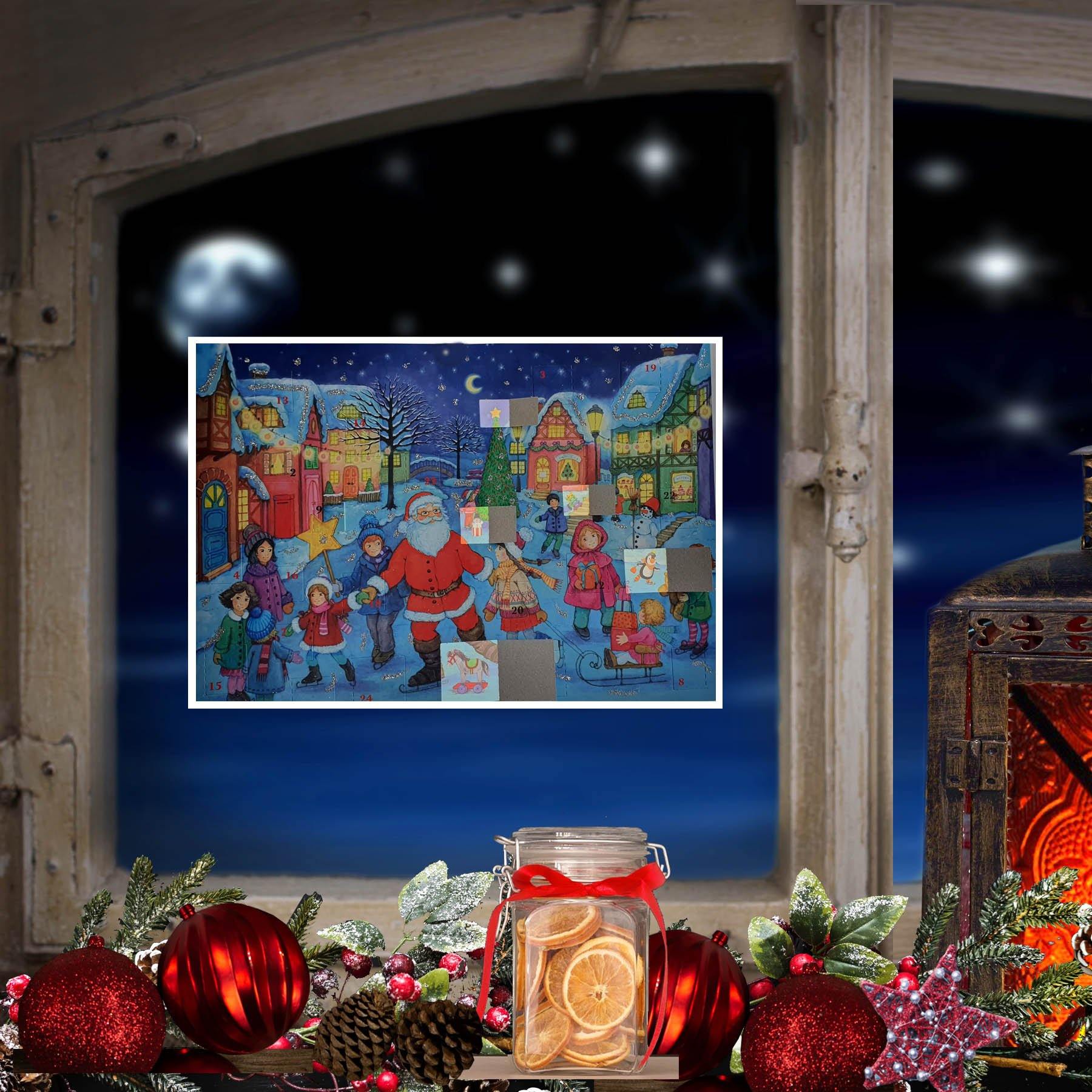 Adventskalender A4 "Schlittschuh laufen mit dem Weihnachtsmann" - Sellmer Adventskalender