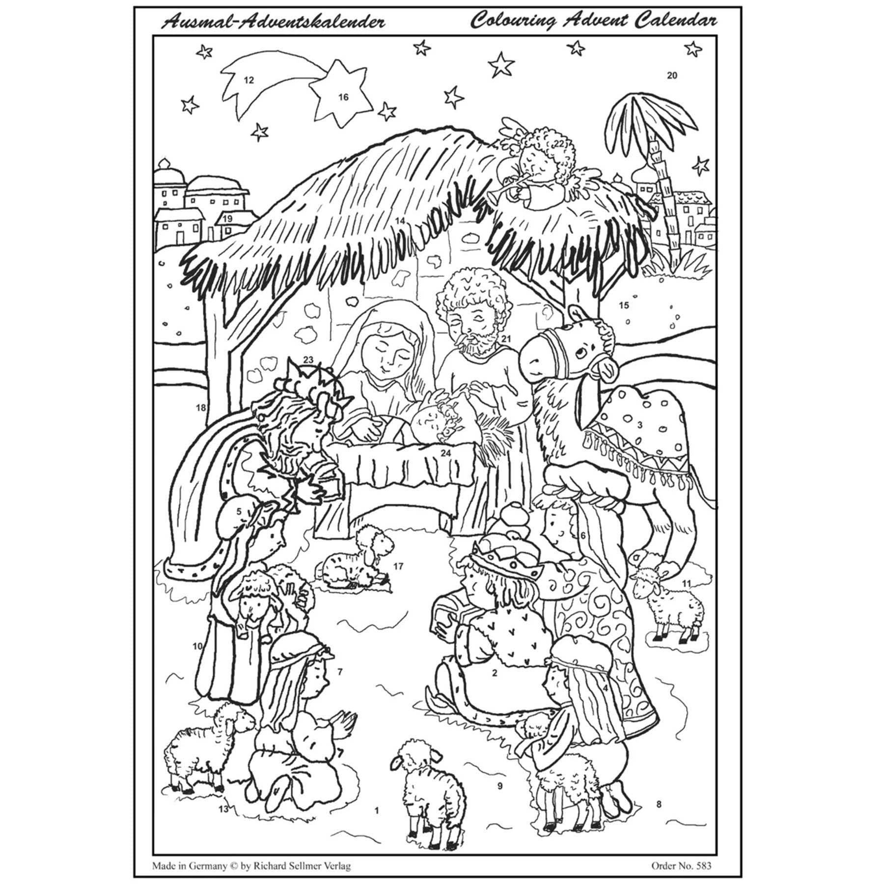 Ausmal-Adventskalender "Die Krippe von Bethlehem" - Sellmer Adventskalender