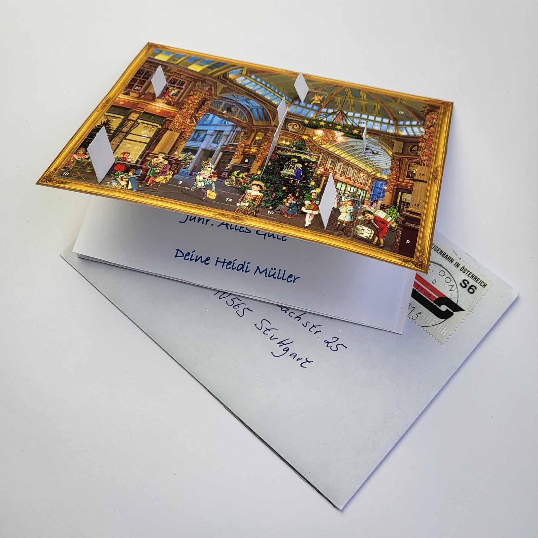 Postkarten-Adventskalender "Christmas Shopping" - Sellmer Adventskalender