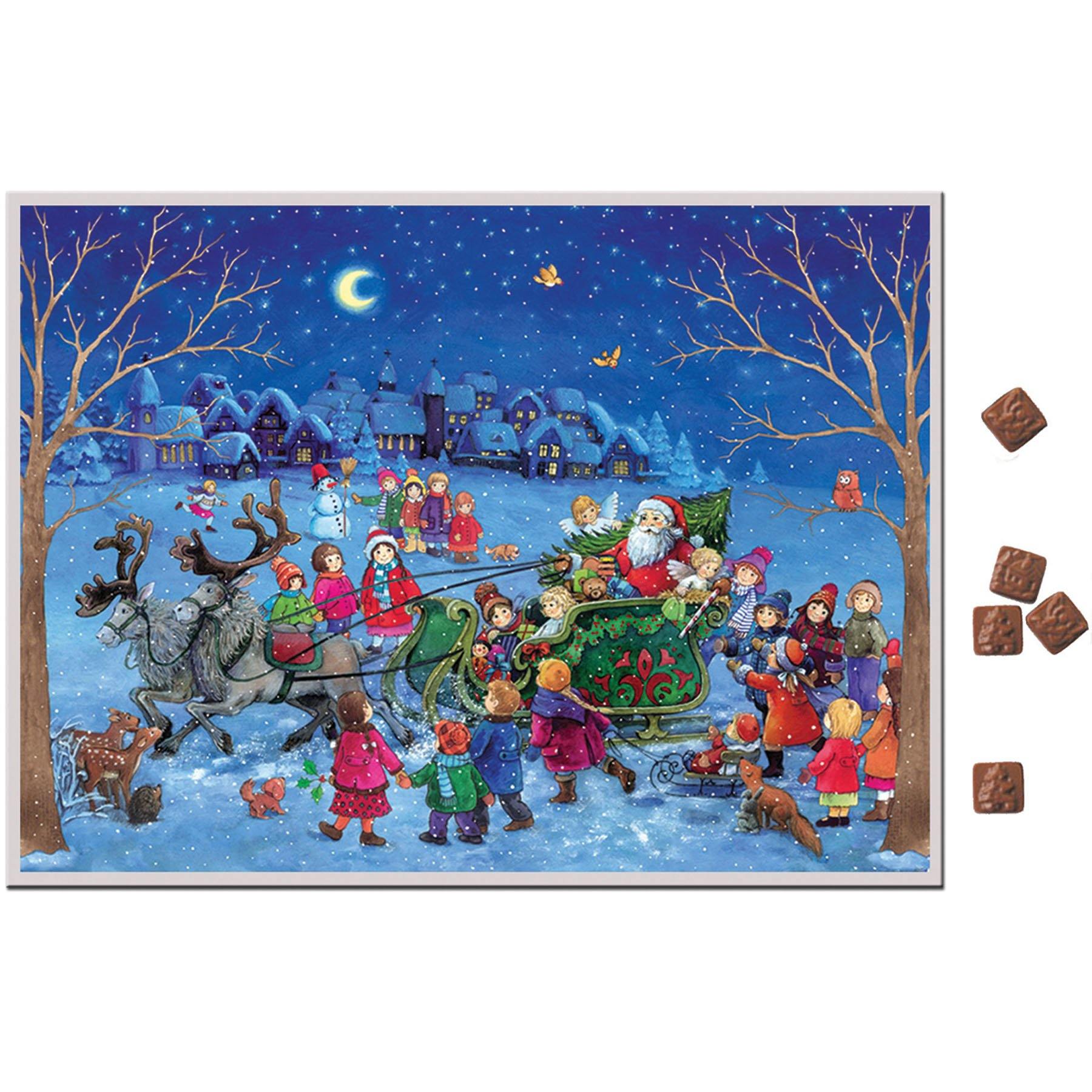 Schoko-Adventskalender "Nikolaus im Schlitten" - Sellmer Adventskalender