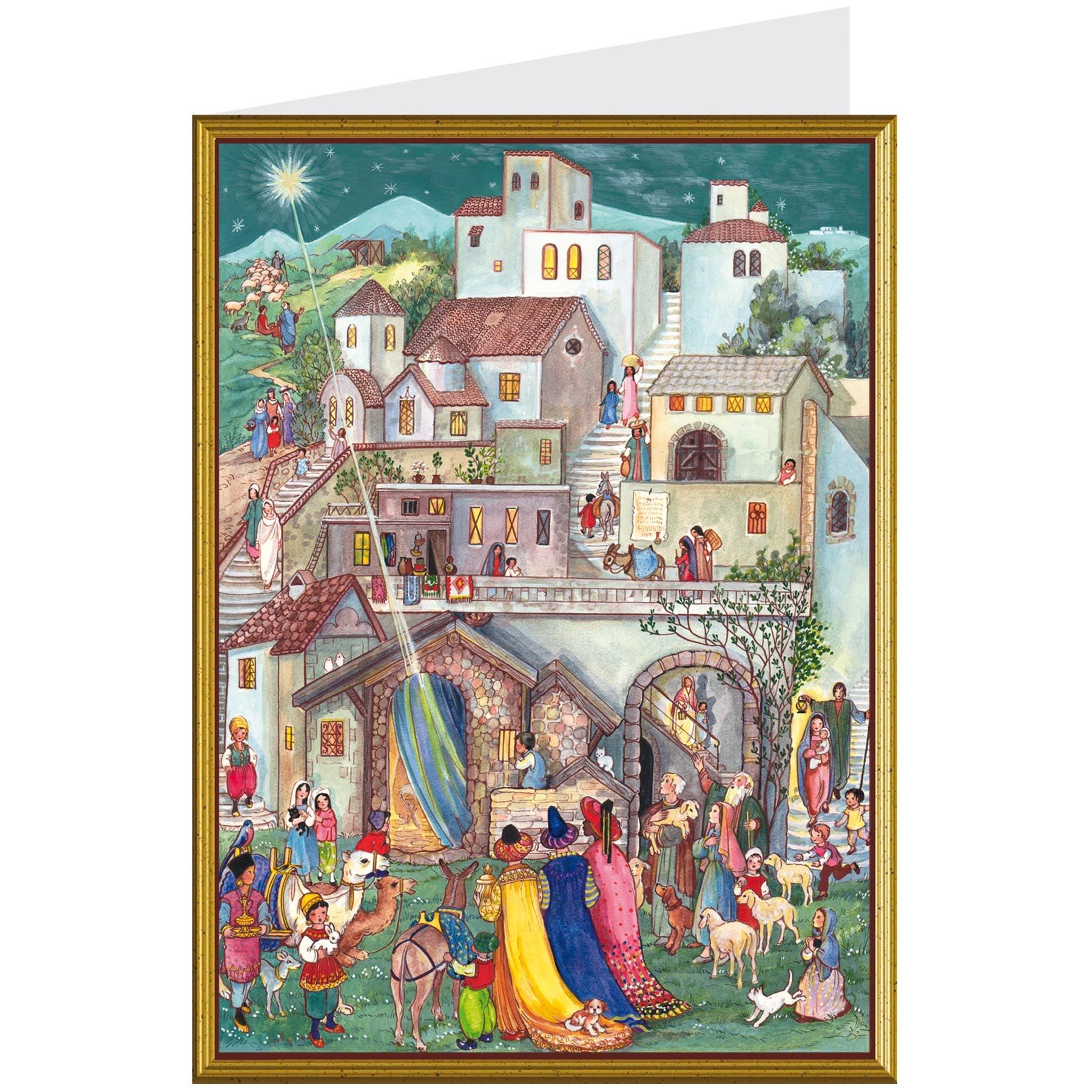 Weihnachtskarte "Heilige drei Könige in Bethlehem" - Sellmer Adventskalender
