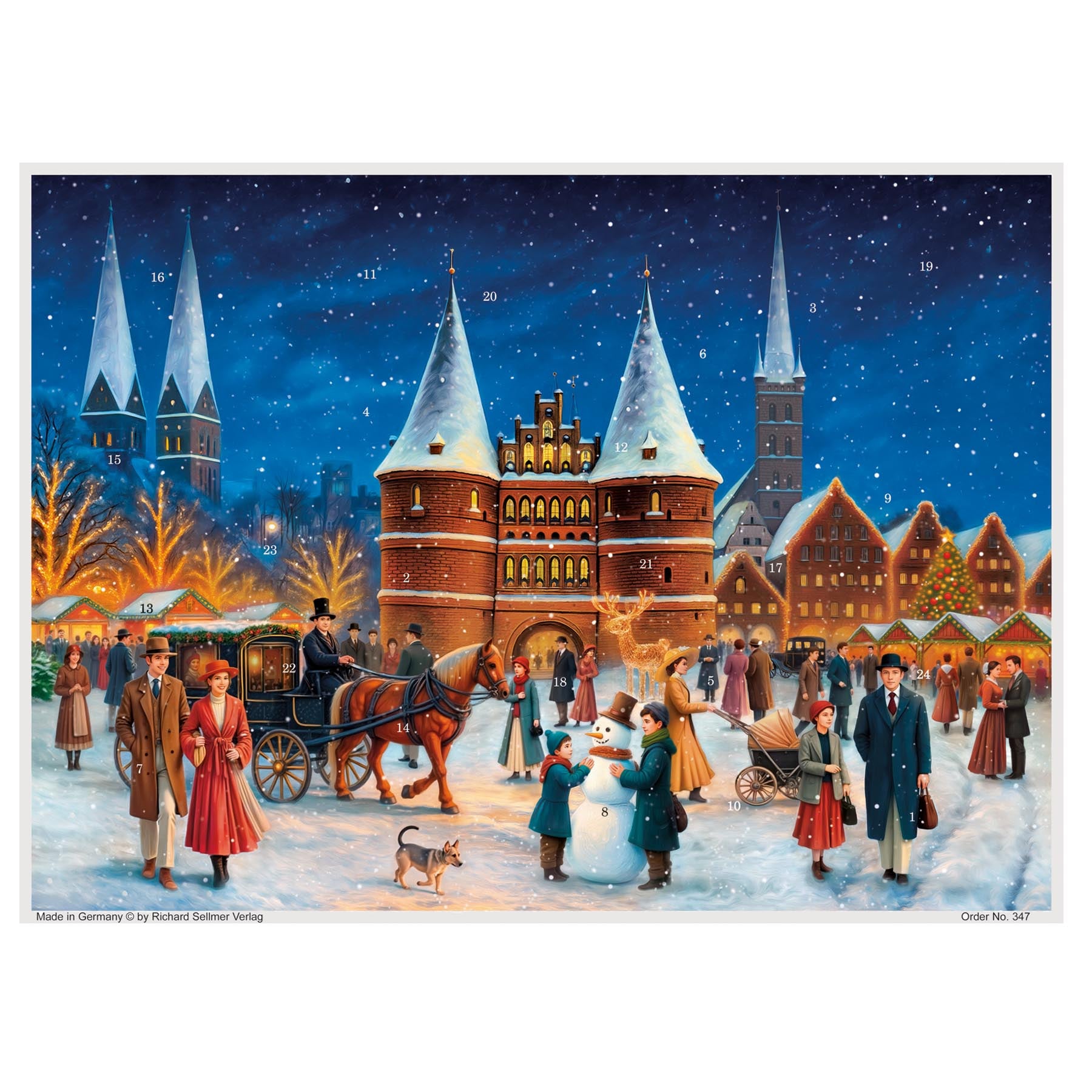 Advent Calendar "Colorful Hustle in Front of the Holsten Gate" - NEW