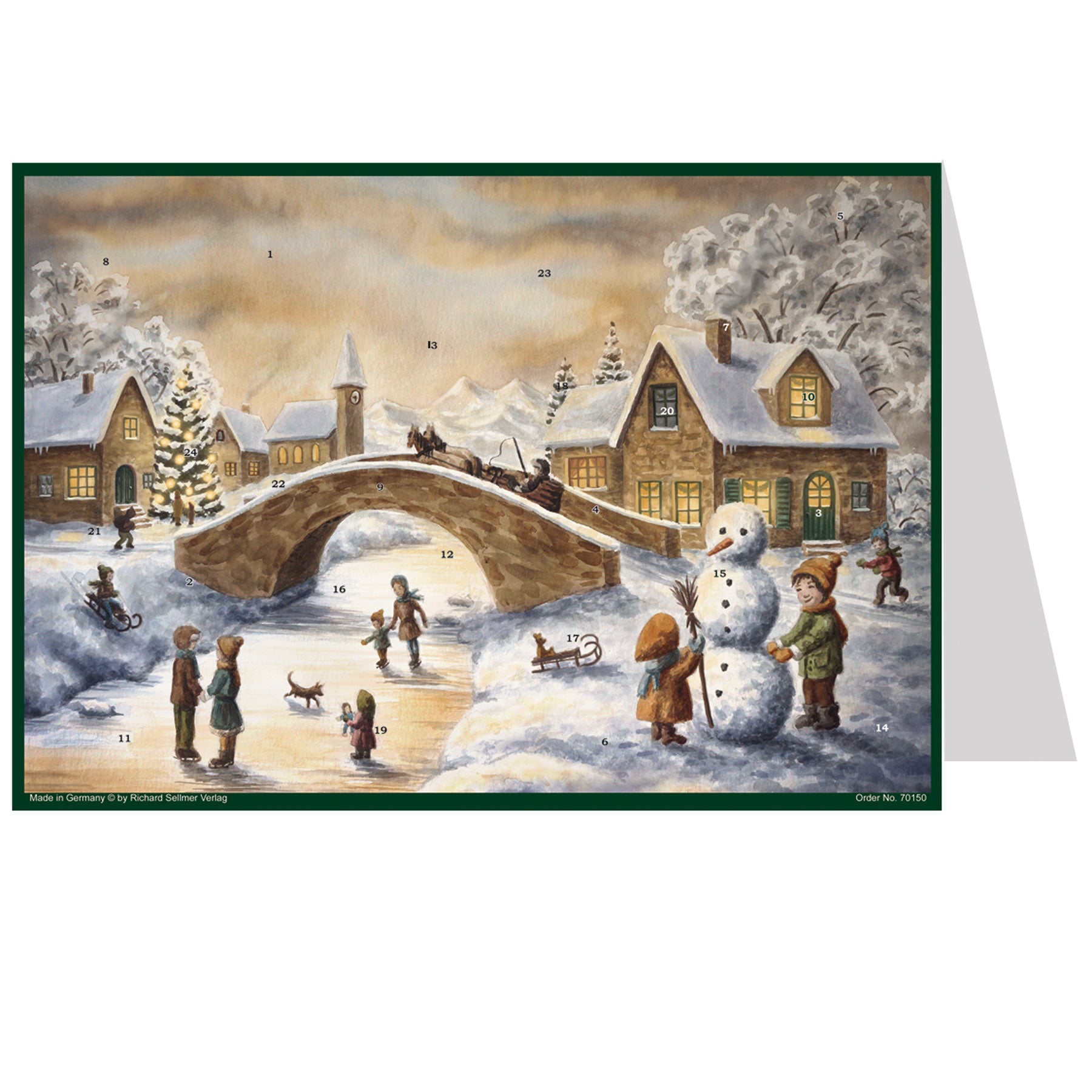 Postkarten-Adventskalender an der Brücke