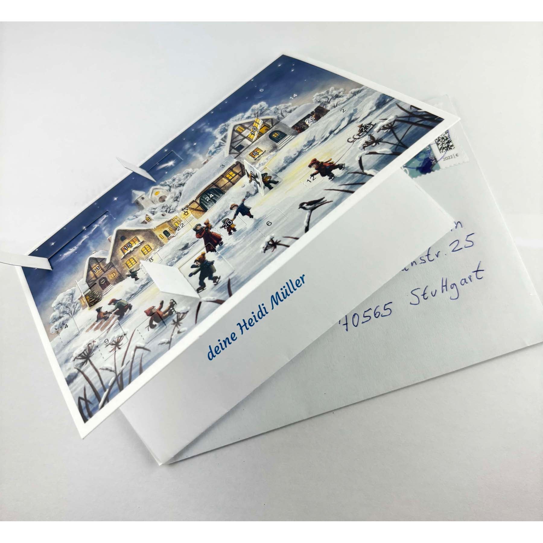 Postcard Advent Calendar "Ice Skating Joys"