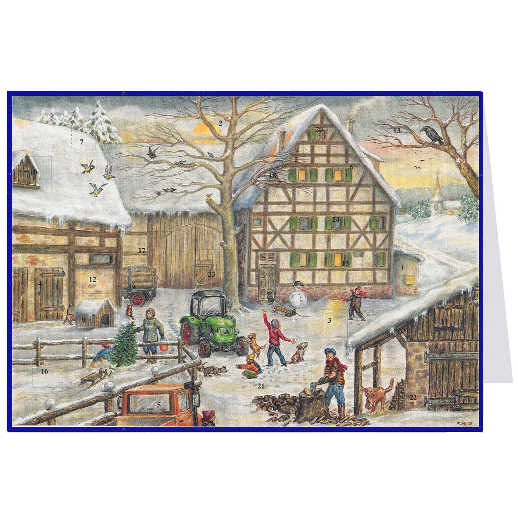 Postcard Advent Calendar "Winter on the Farm"