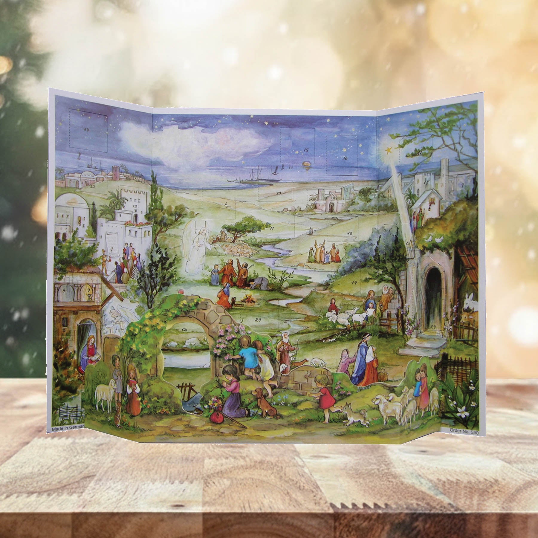 Adventskalender Heiliges Land aufgestellt