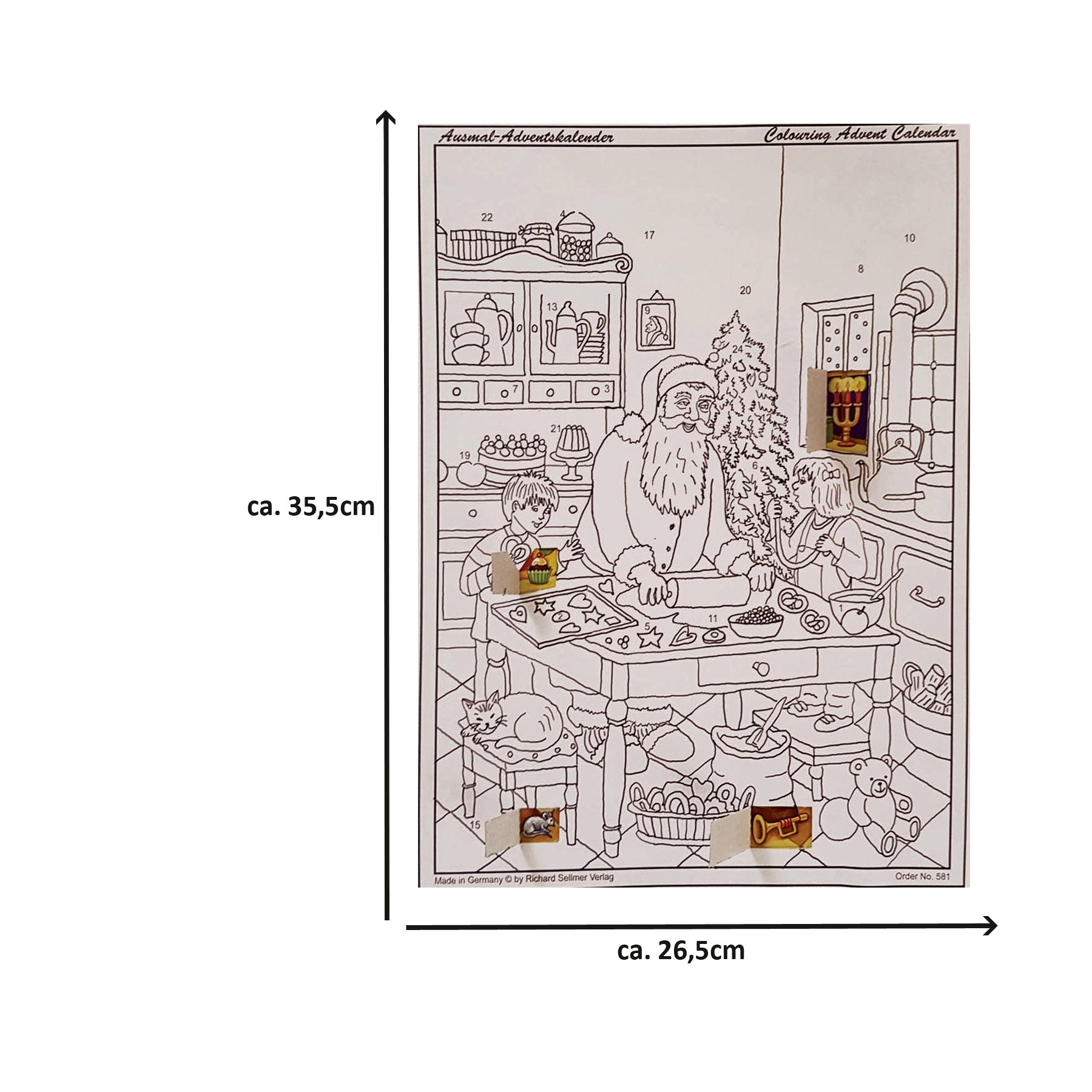Coloring Advent Calendar "Baking with Santa Claus"