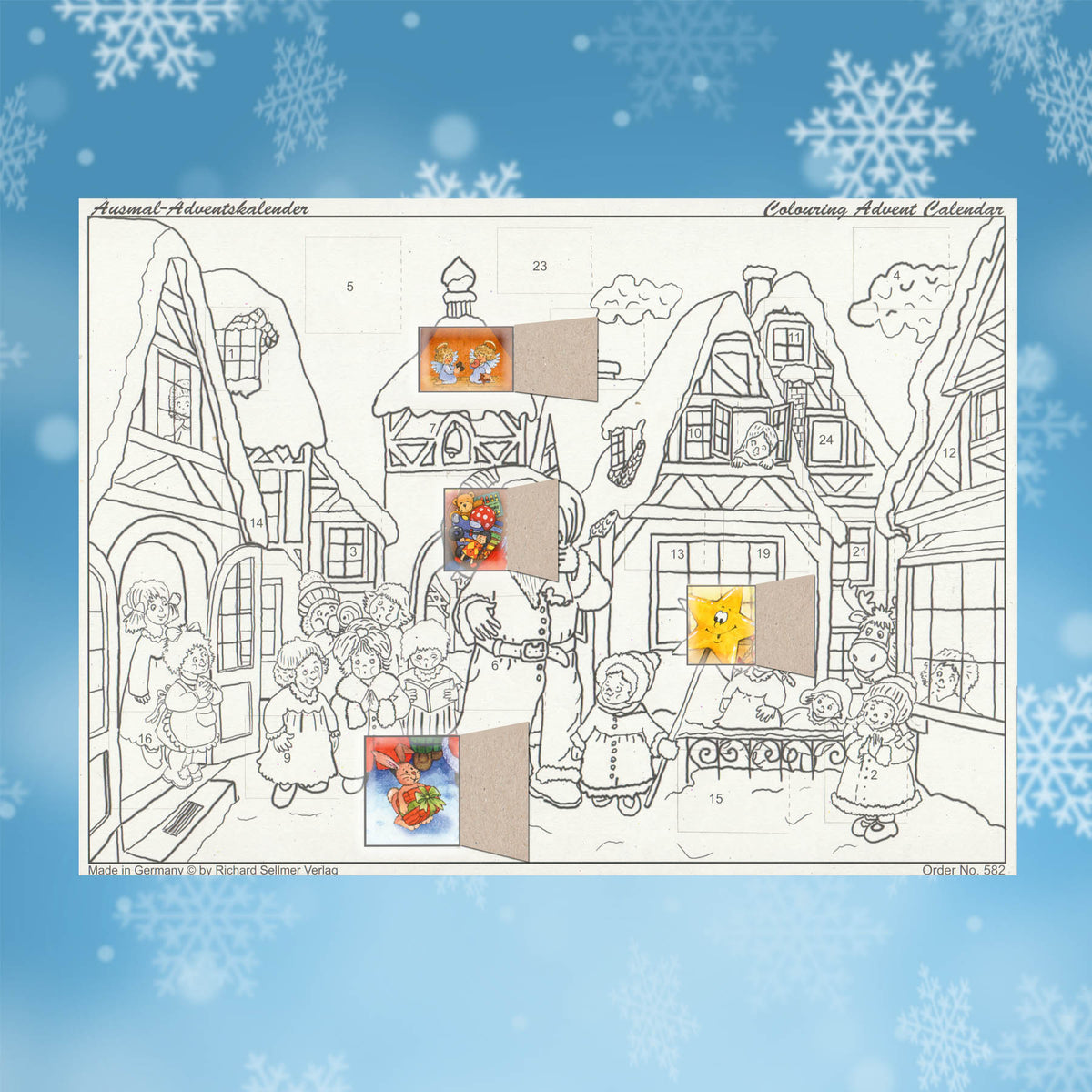 Coloring Advent Calendar "Santa Claus is Coming to Town"