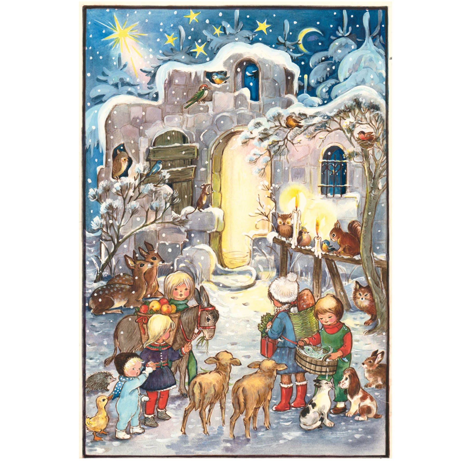 großformatiger Adventskalender kommet herbei