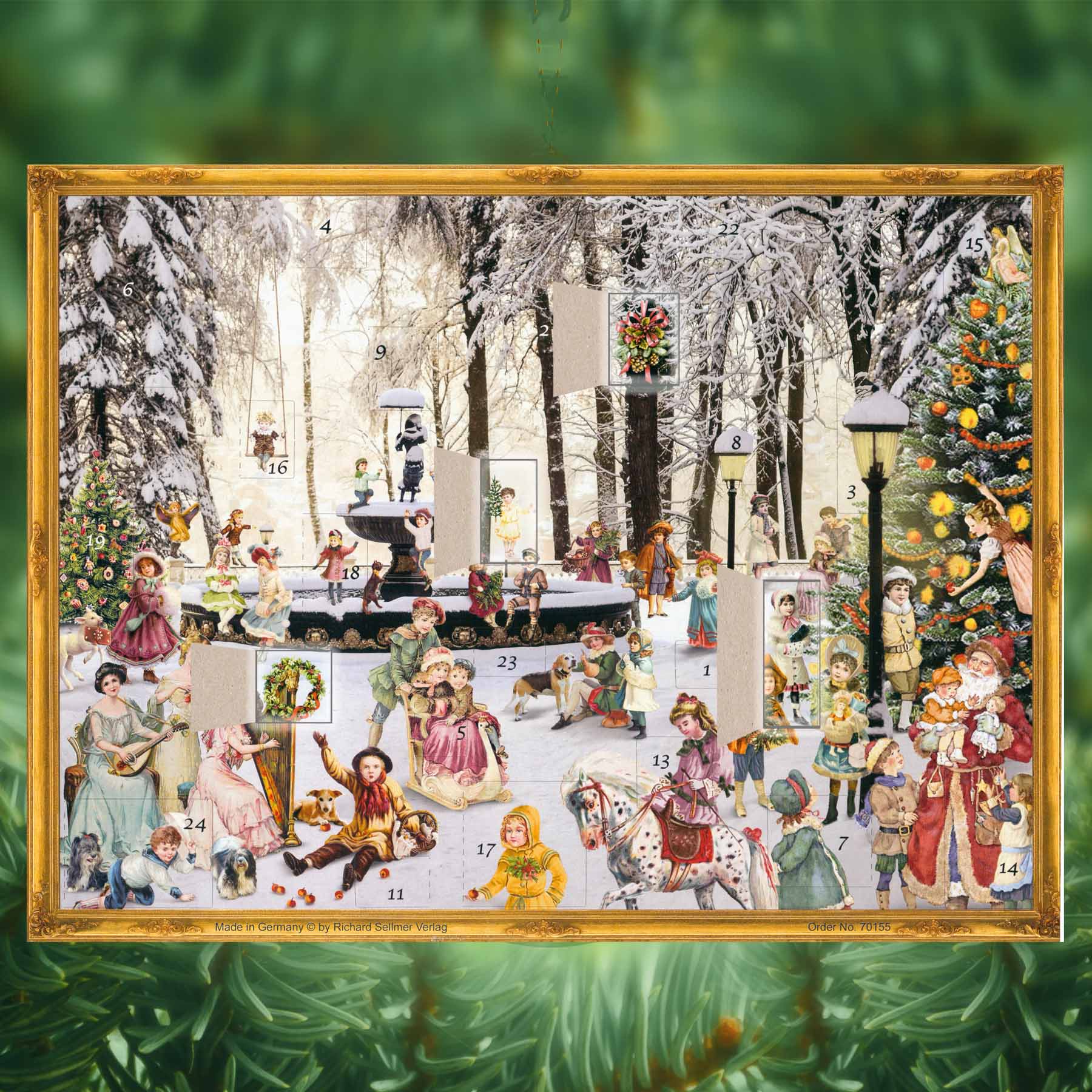 Victorian Advent Calendar "Snowy Fountain"