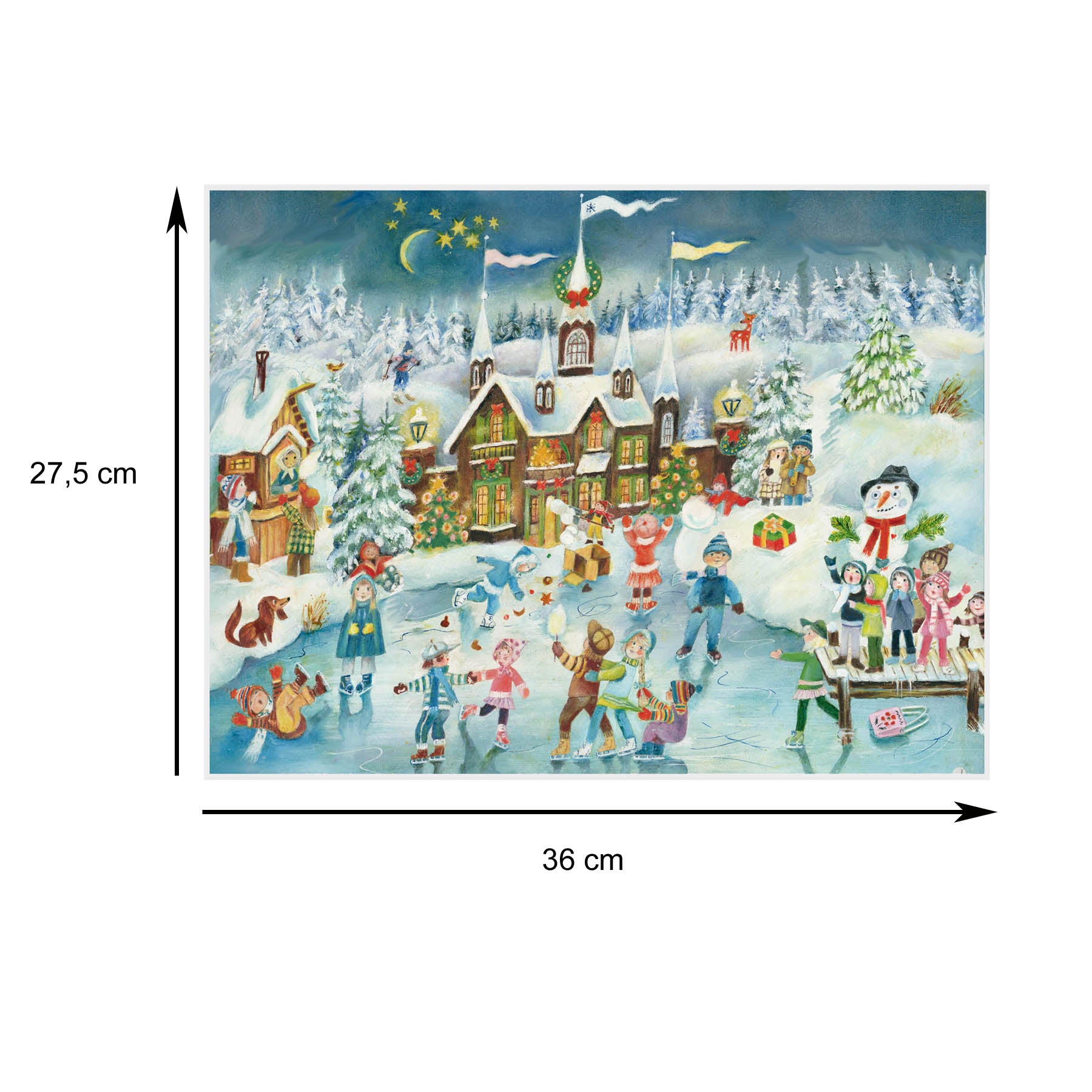 Grössenangaben zum Adventskalender "Eislauffreuden"