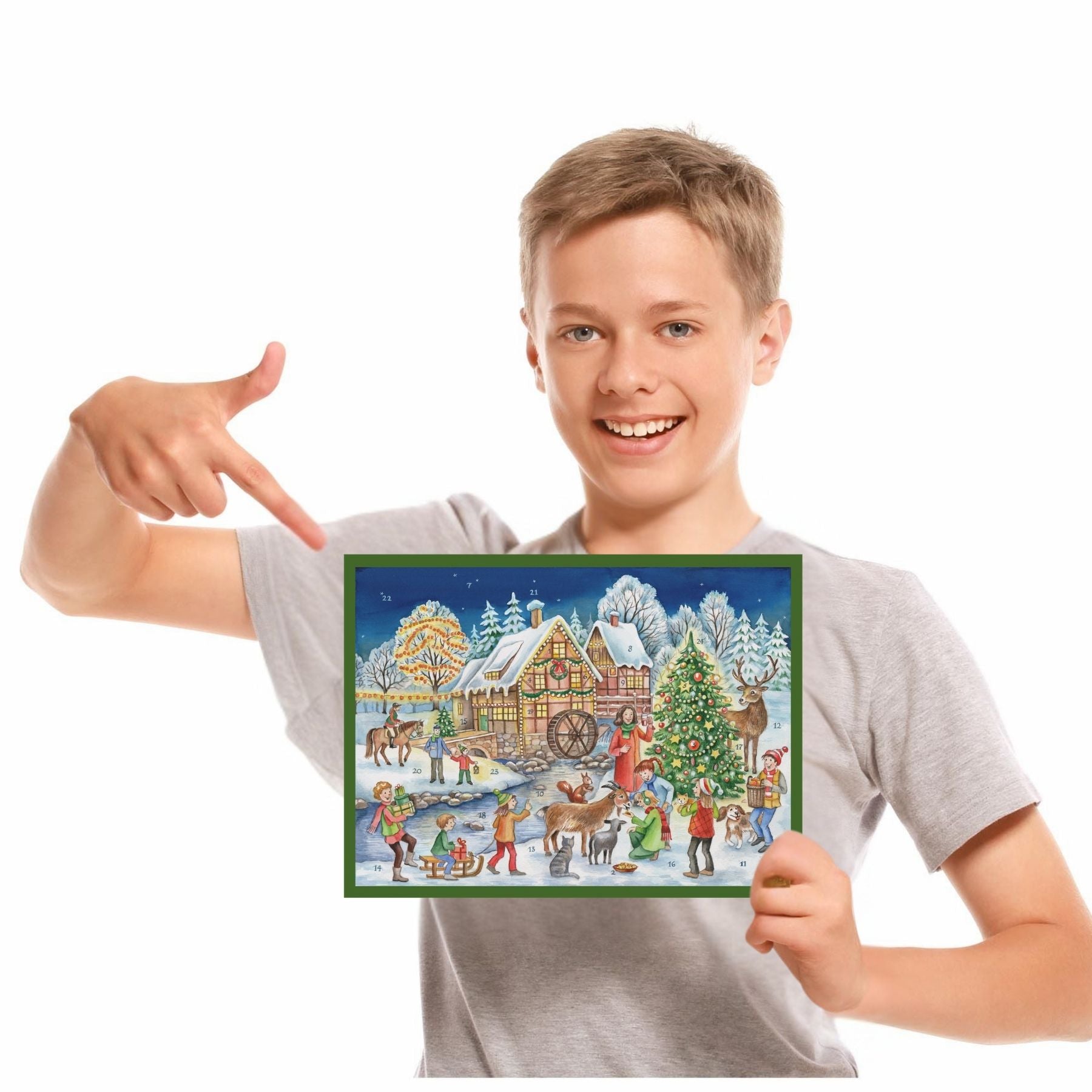 Junge mit Adventskalender Nummer 70162 thumbnail