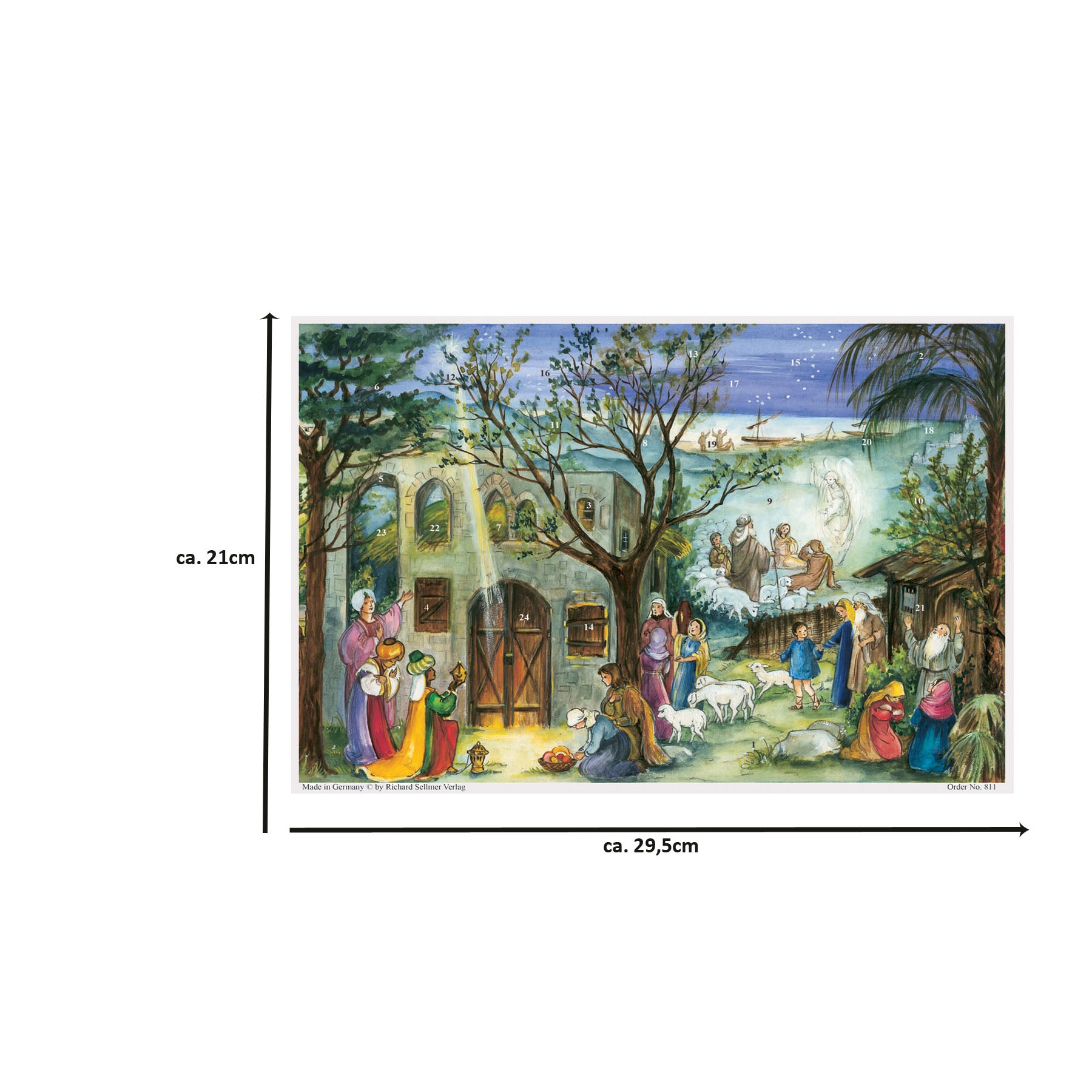 Advent calendar A4 "Stable of Bethlehem"