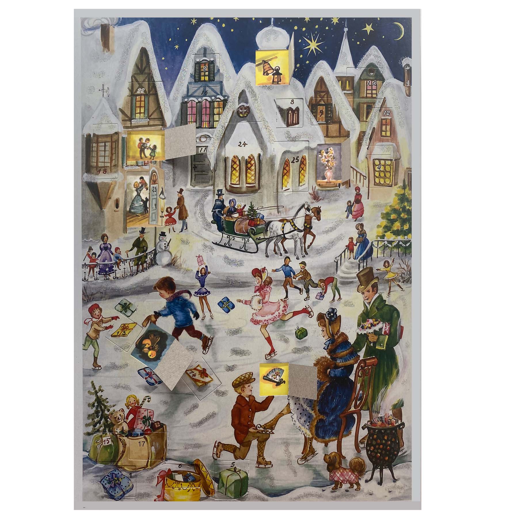 Adventskalender A4 "Eislauffreuden vergangener Zeiten" - NEU
