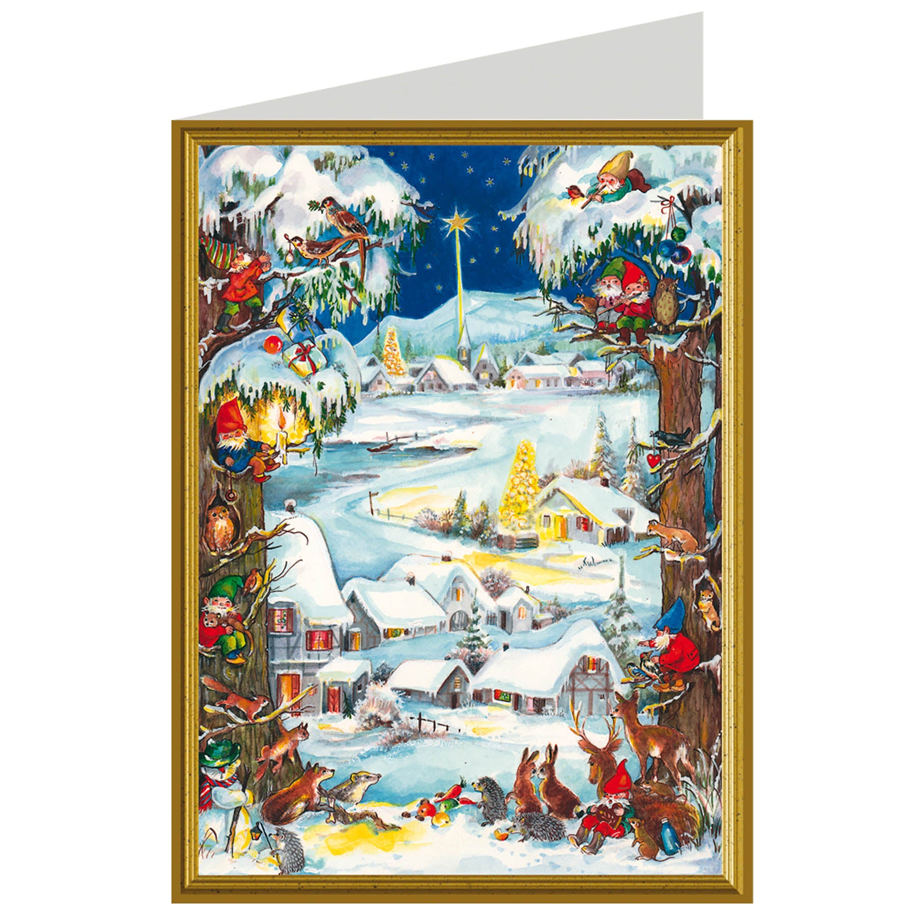 Weihnachtskarte Zwergenweihnacht