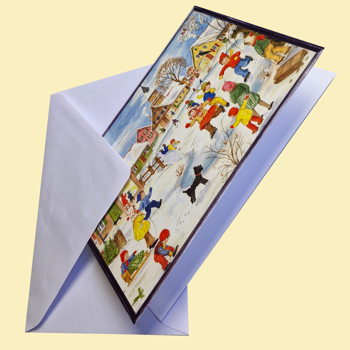 Christmas card “Children Playing in Winter”