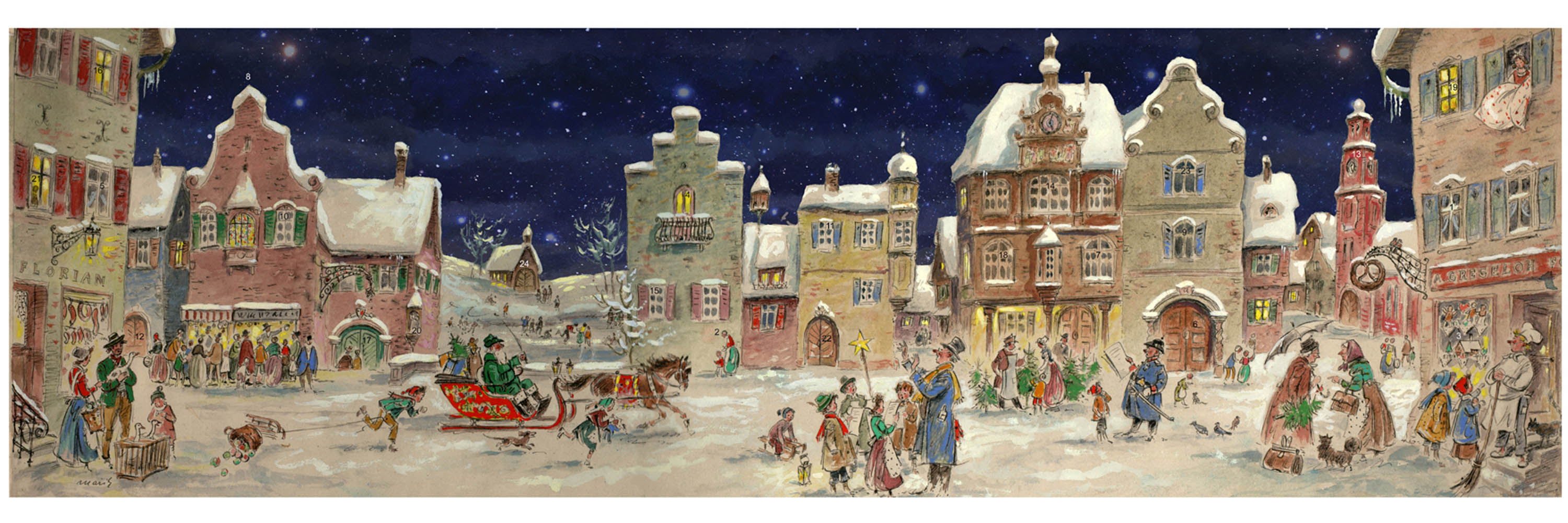 Historical paper Advent calendars from 1946 | Sellmer
