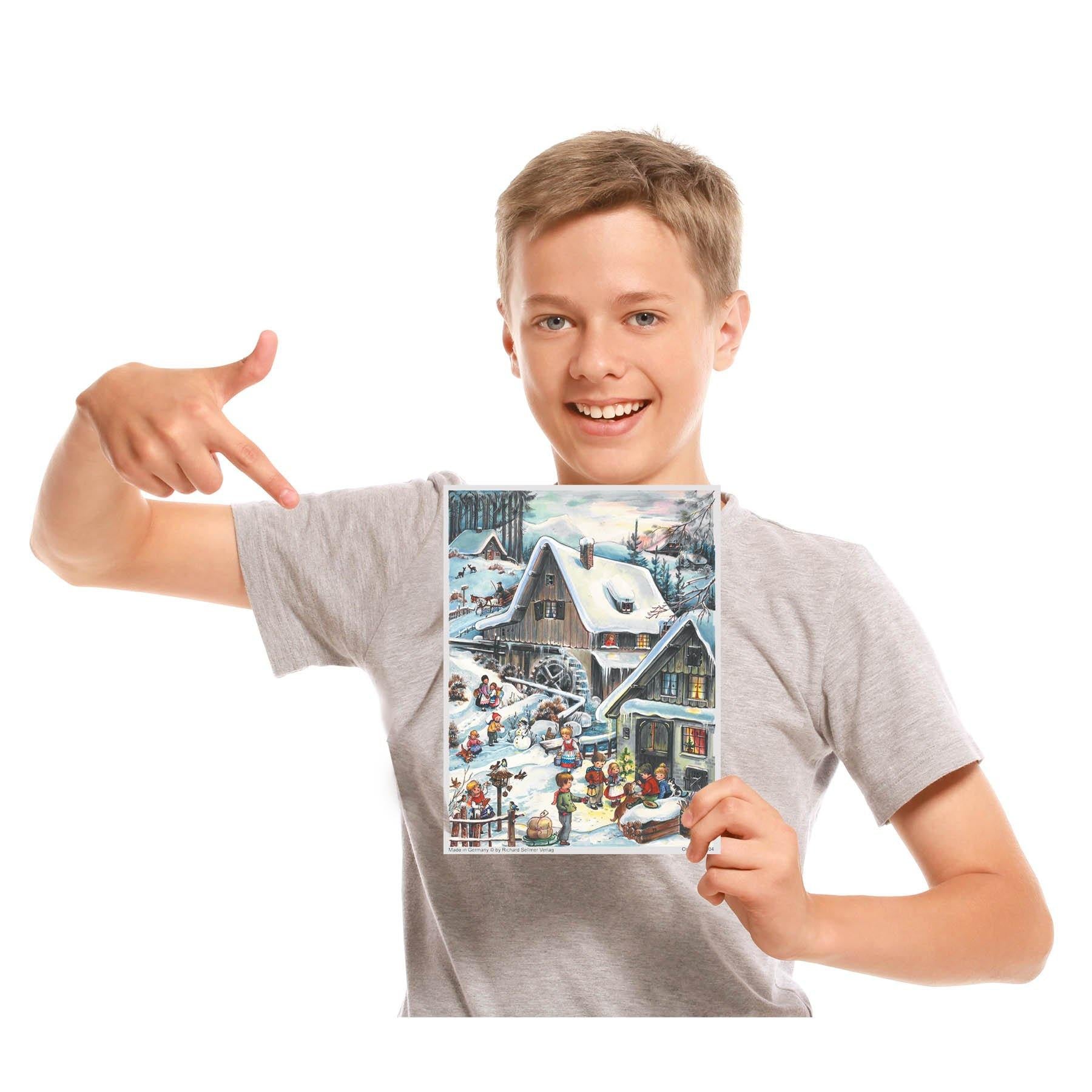 Adventskalender A4 "An der Mühle" - Sellmer Adventskalender thumbnail
