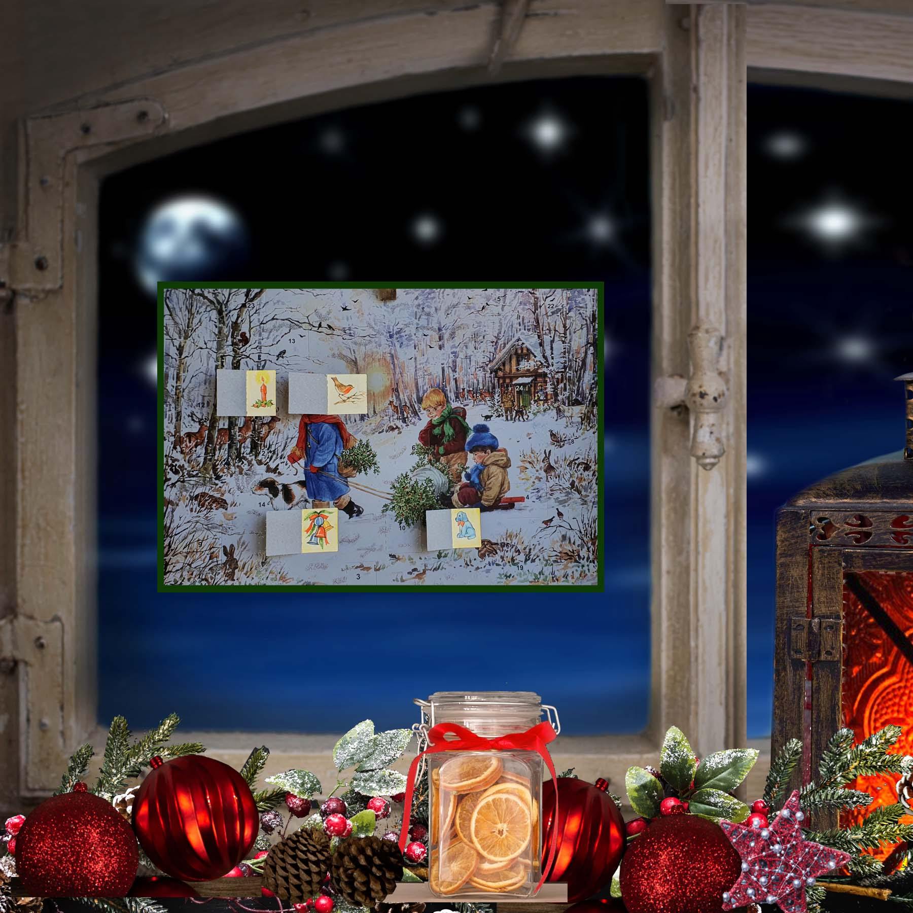 Adventskalender A4 "Schneefreuden im Wald" - Sellmer Adventskalender