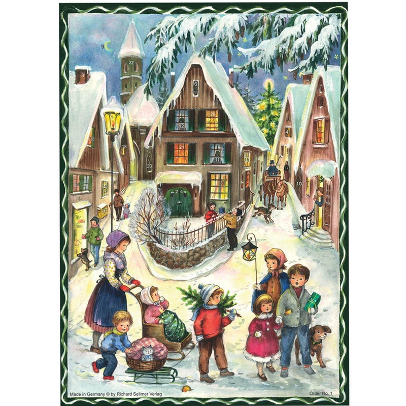 Advent calendar A4 "Christmas in the village"