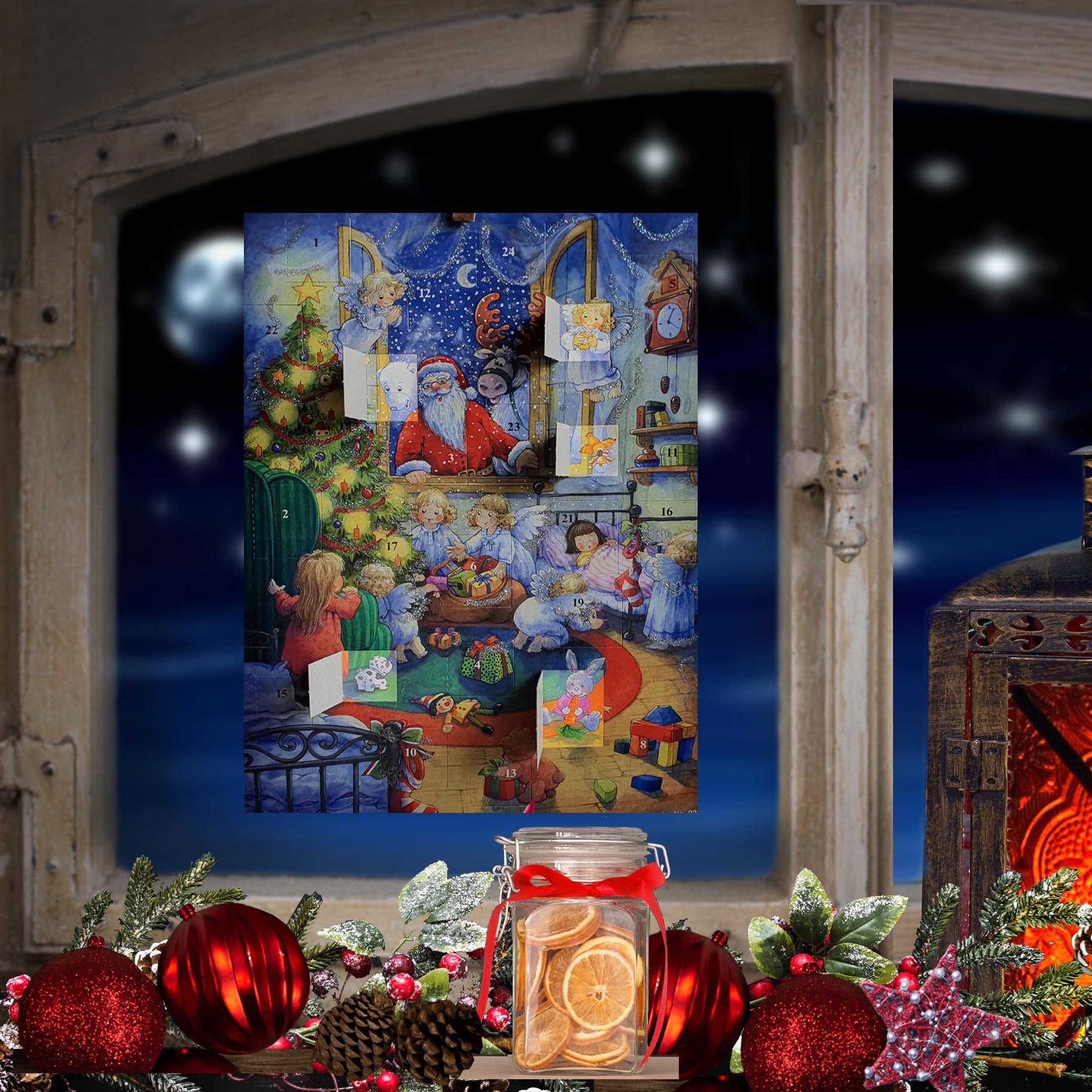 Adventskalender A4 "Weihnachtsträume" - Sellmer Adventskalender - am Fenster thumbnail