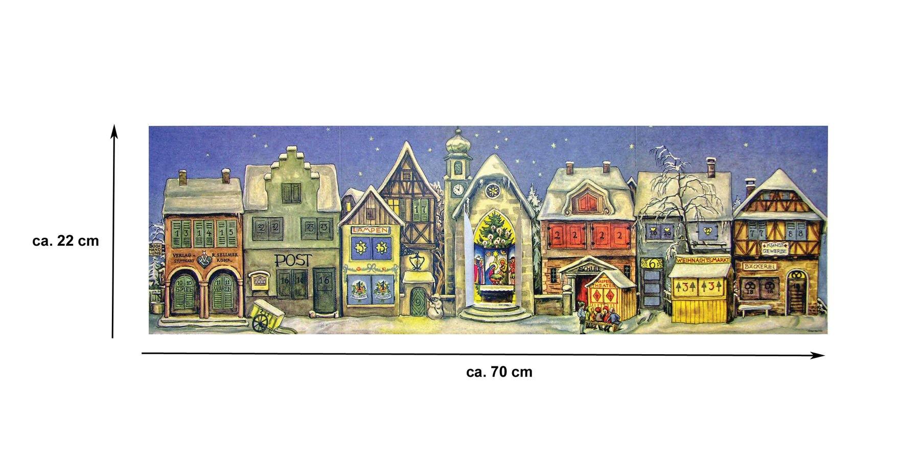 Adventskalender aus Papier "Die kleine Stadt" von 1946 - Sellmer Adventskalender thumbnail