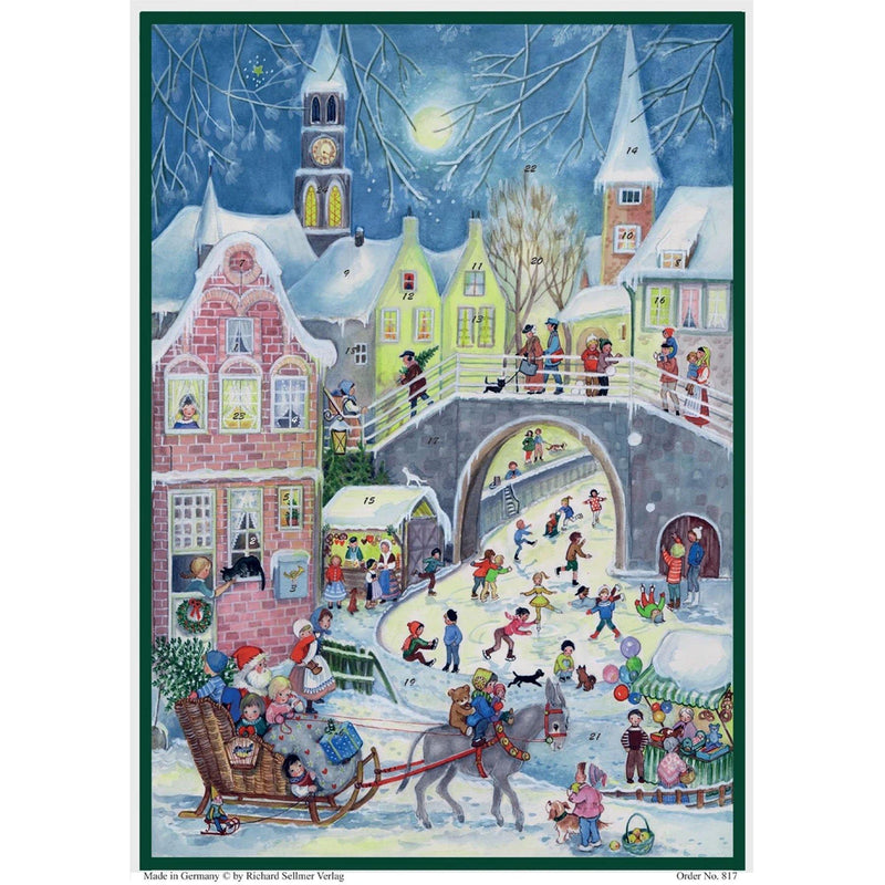 Advent calendar for children "Colorful hustle and bustle at the bridge"