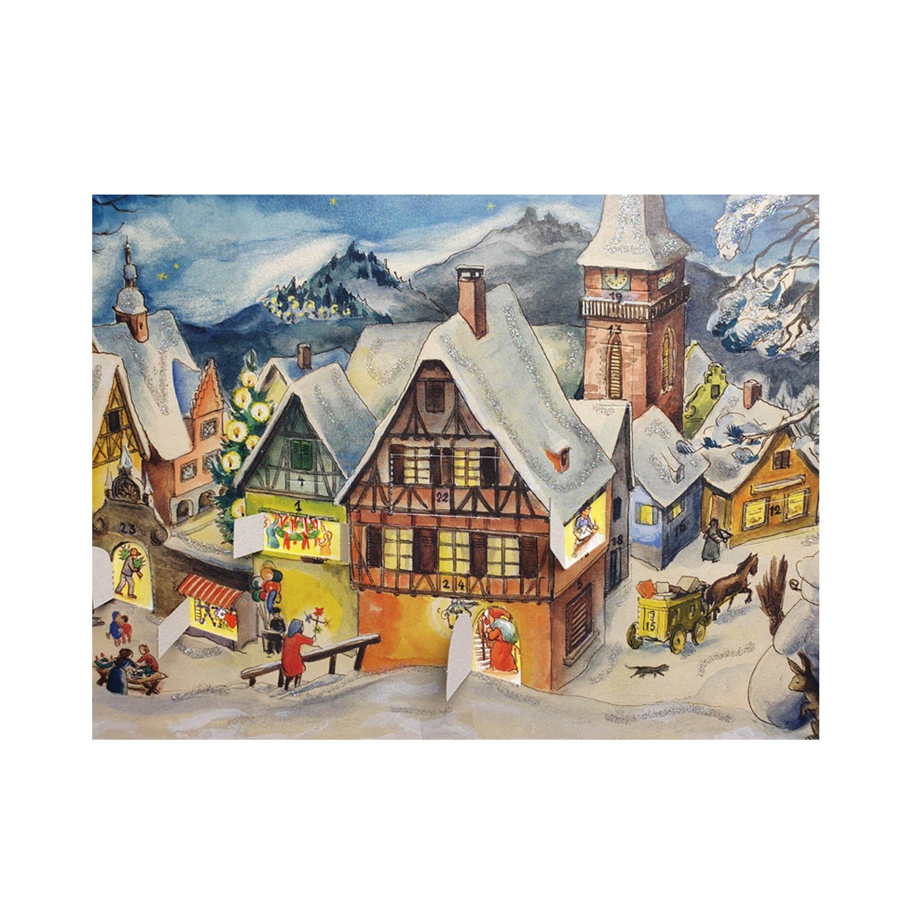 Adventskalender "Kleines Dorf im Winter" - Sellmer Adventskalender thumbnail