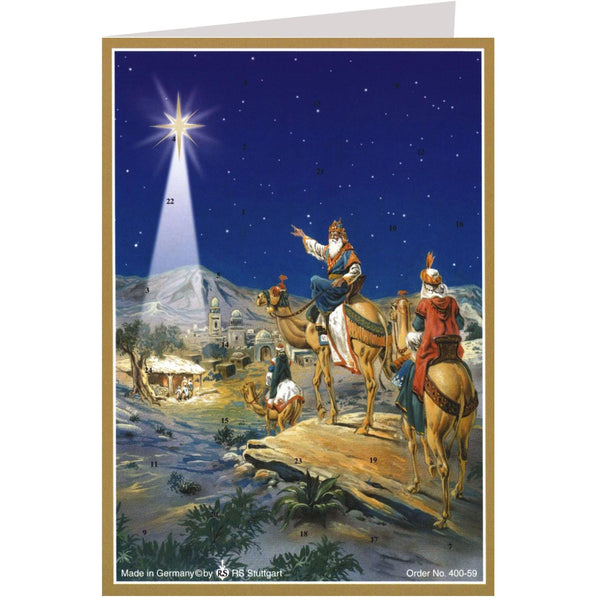 Adventskalender Postkarte A5 "Die heiligen drei Könige folgen dem Stern" - Sellmer Adventskalender