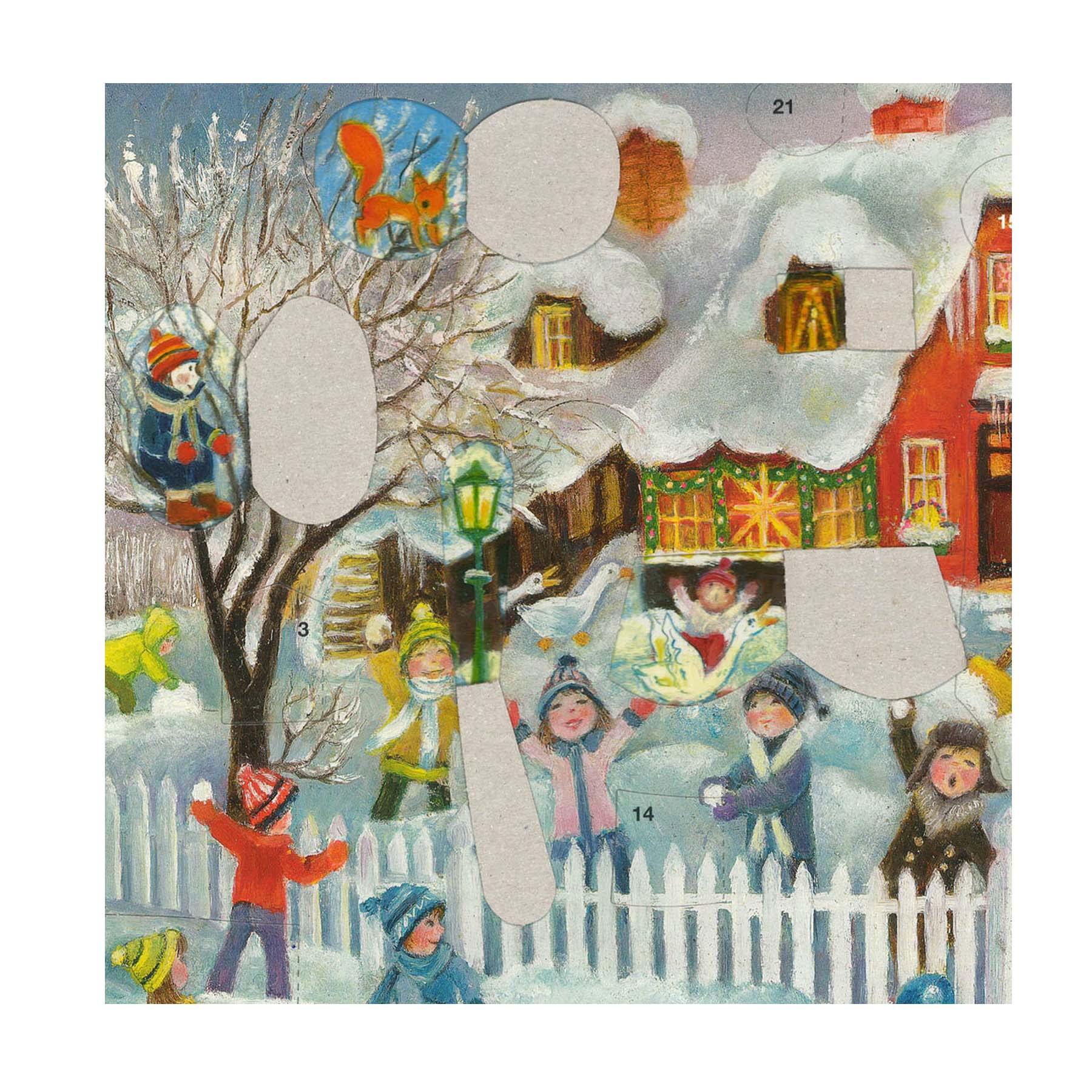Adventskalender "Schneeballschlacht vor dem Haus" - Sellmer Adventskalender thumbnail