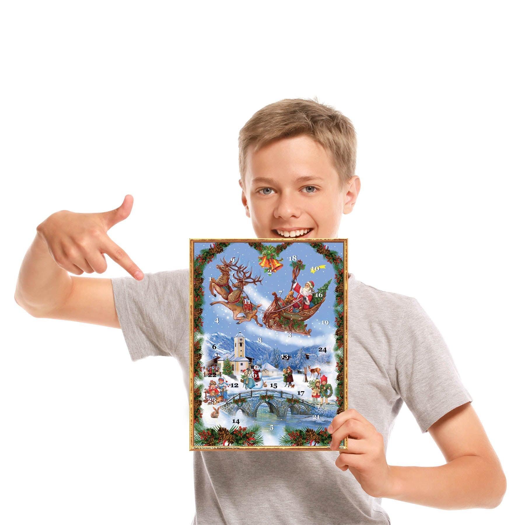 Adventskalender "Weihnachtsmann im Schlitten" - Sellmer Adventskalender