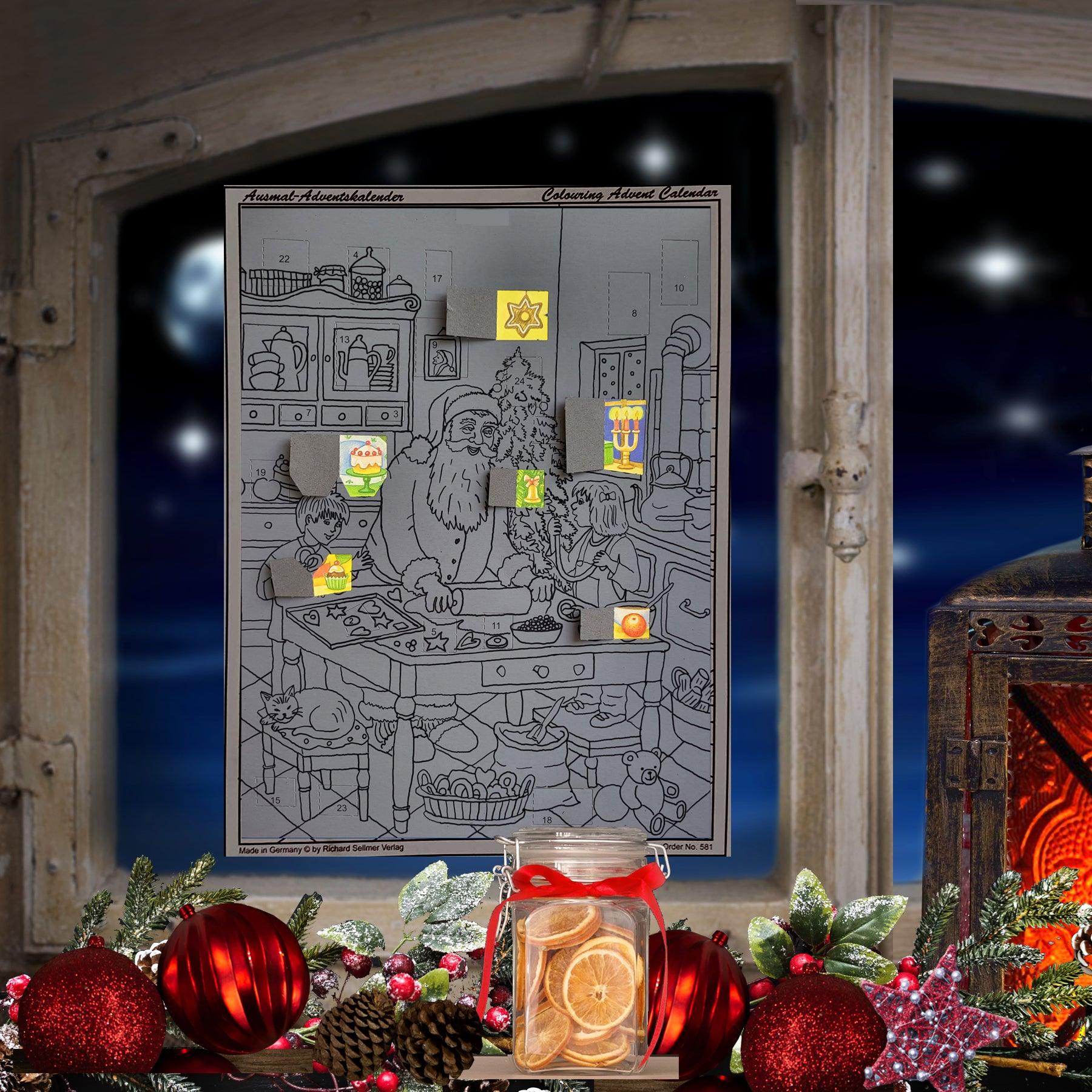 Ausmal-Adventskalender "Backen mit dem Weihnachtsmann" - Sellmer Adventskalender