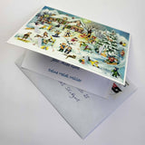 Postkarten-Adventskalender "Skihütte" - Sellmer Adventskalender