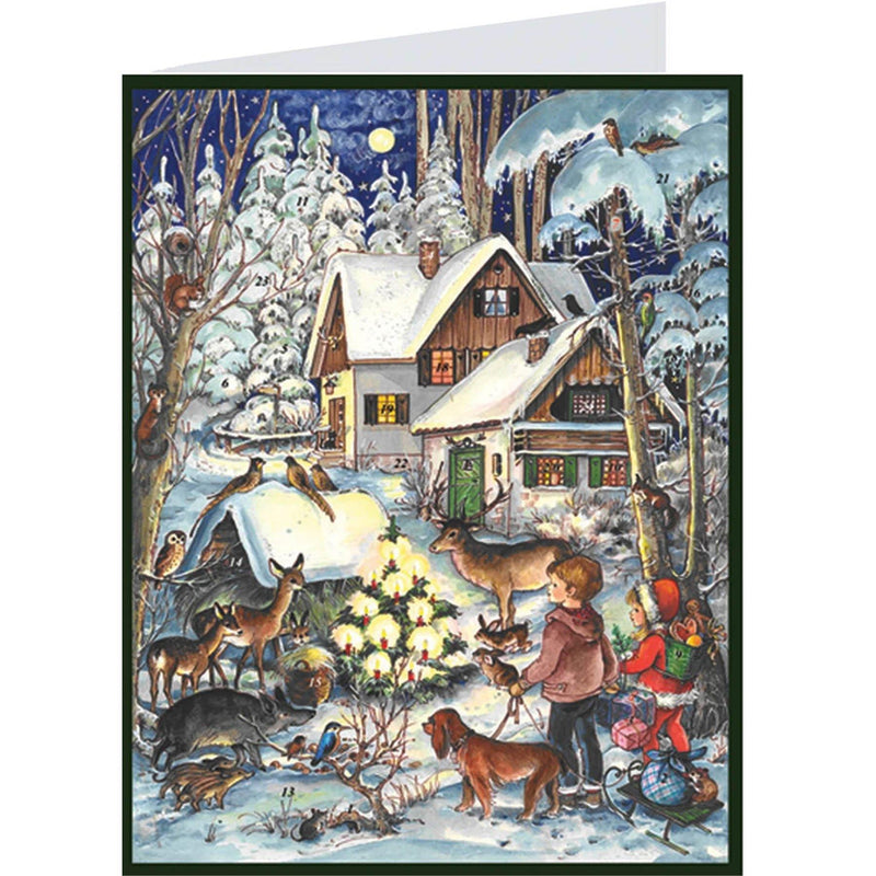 Postcard Advent Calendar "Winter with the Animals"